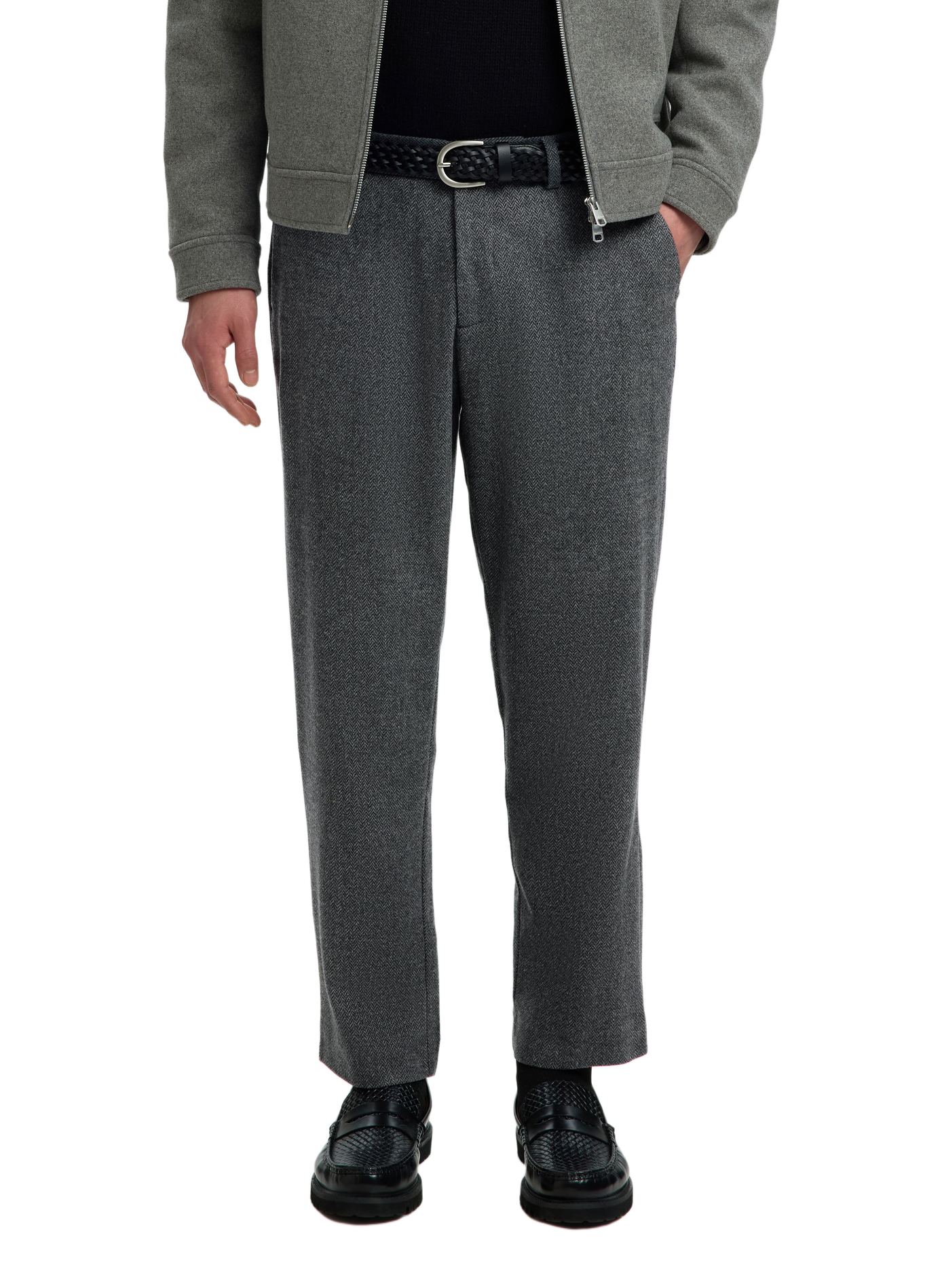 Gerade Hose SELECTED Grau