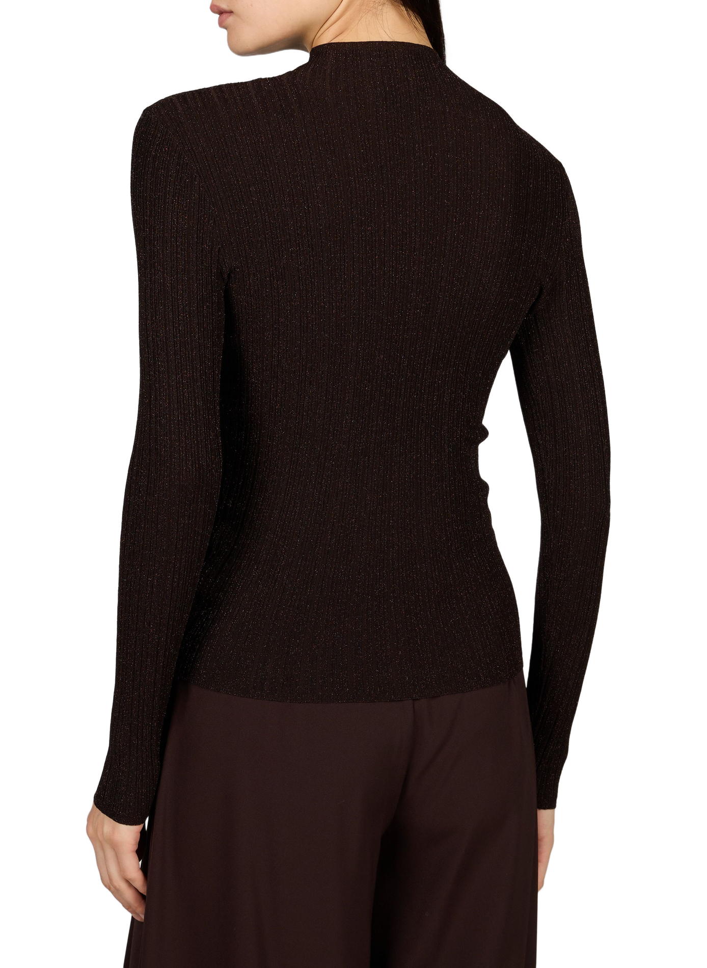 Rechte top met hoge hals en pailletten GUESS Bruin