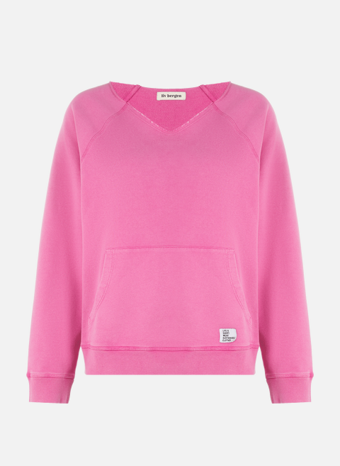 Pink cotton V-neck sweaterLIV BERGEN 