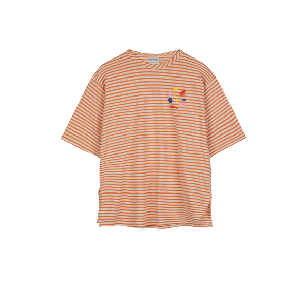 Shop Bobo Choses Striped Cotton T-shirt In Orange