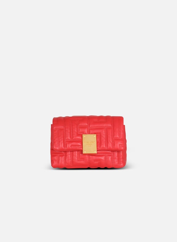 Sac 1945 soft modèle mini en cuir matelassé Rouge by BALMAIN BALMAIN Sac 1945 soft modèle mini en cuir matelassé Rouge
