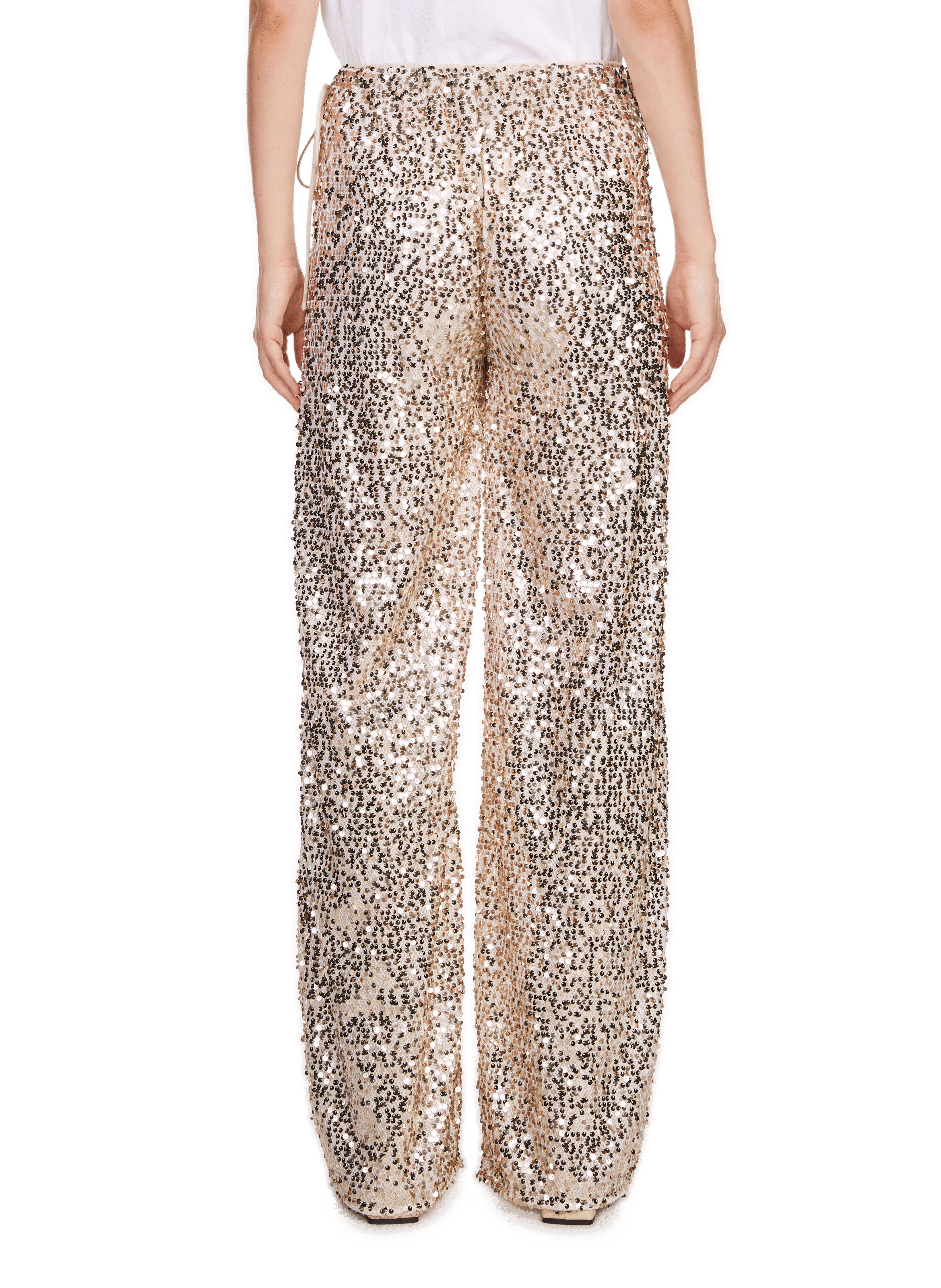 Sequinned trousers ROTATE Golden