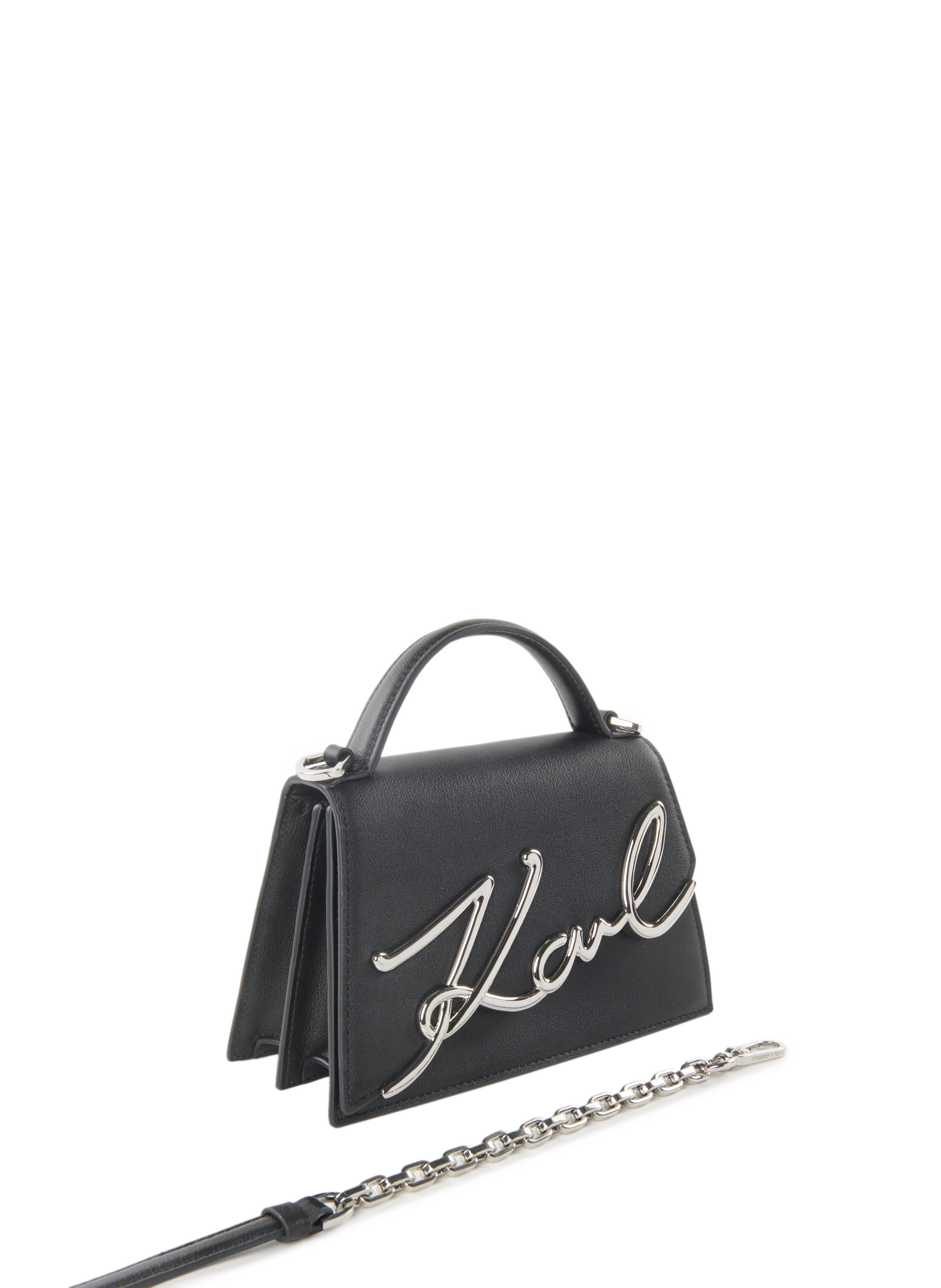 Sac à bandoulière K signature en cuir KARL LAGERFELD Noir