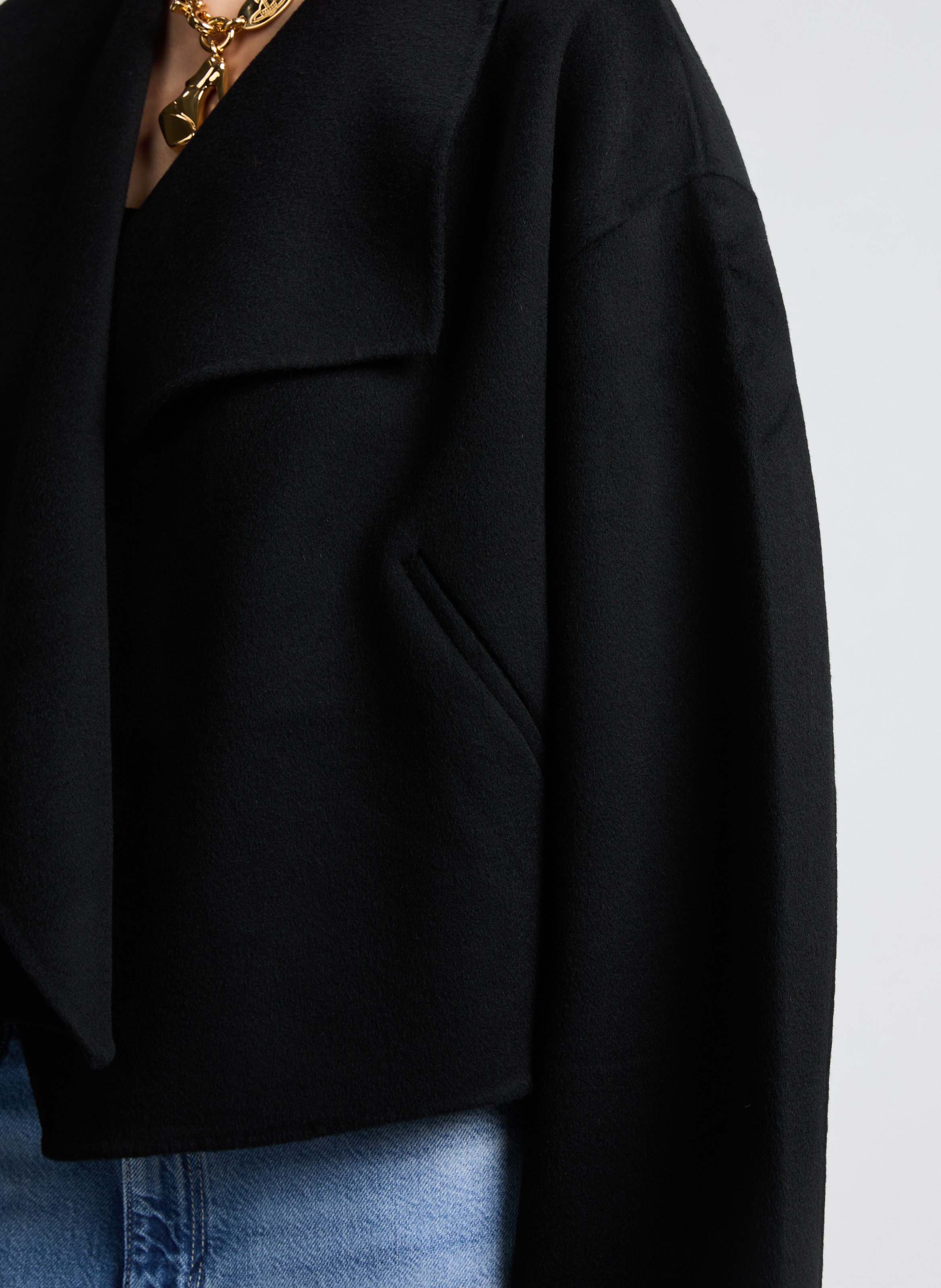 Signature Cropped Wool Jacket TOTEME Black