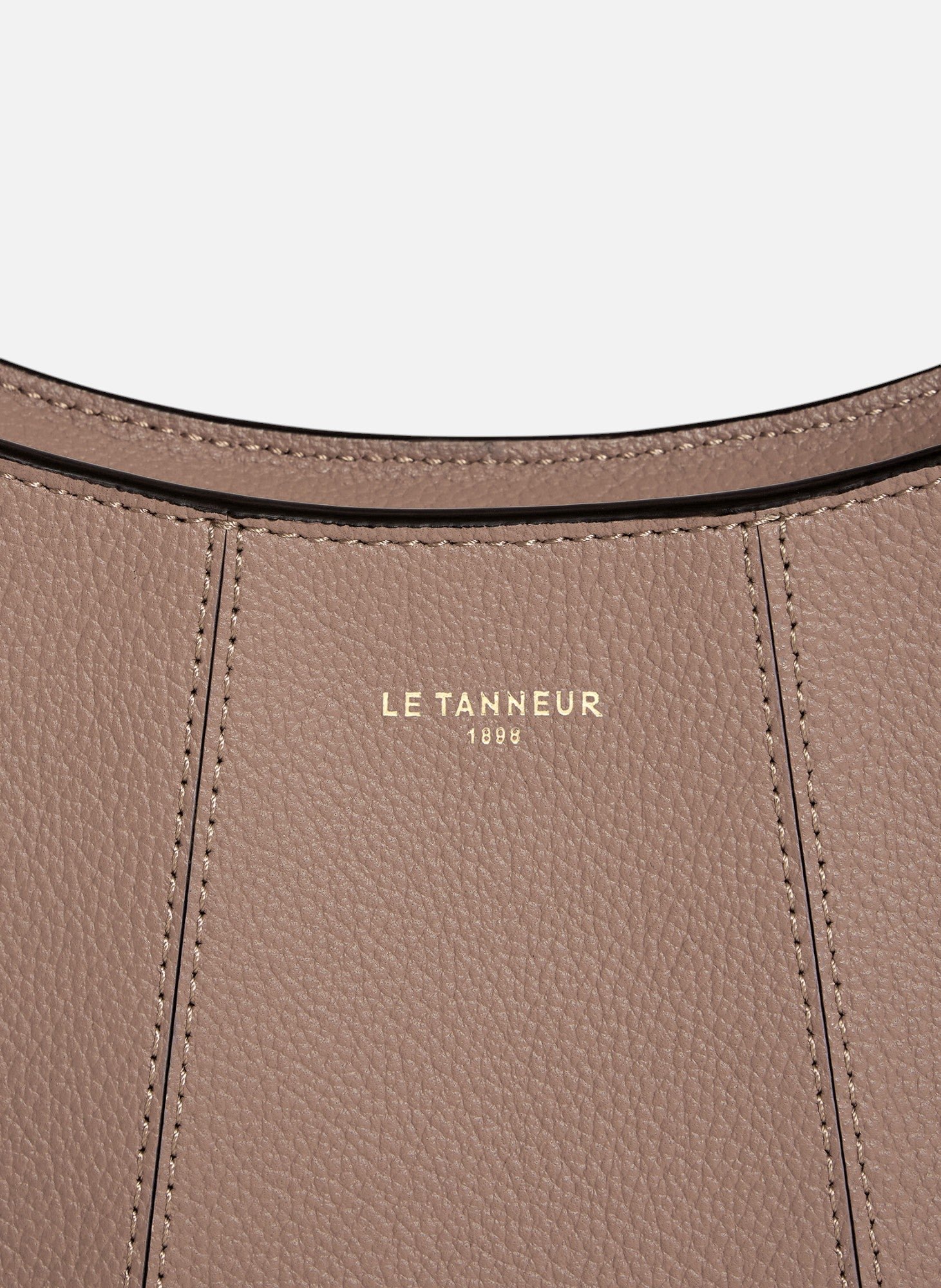 Petit sac demi-lune juliette en cuir grainé LE TANNEUR Gris