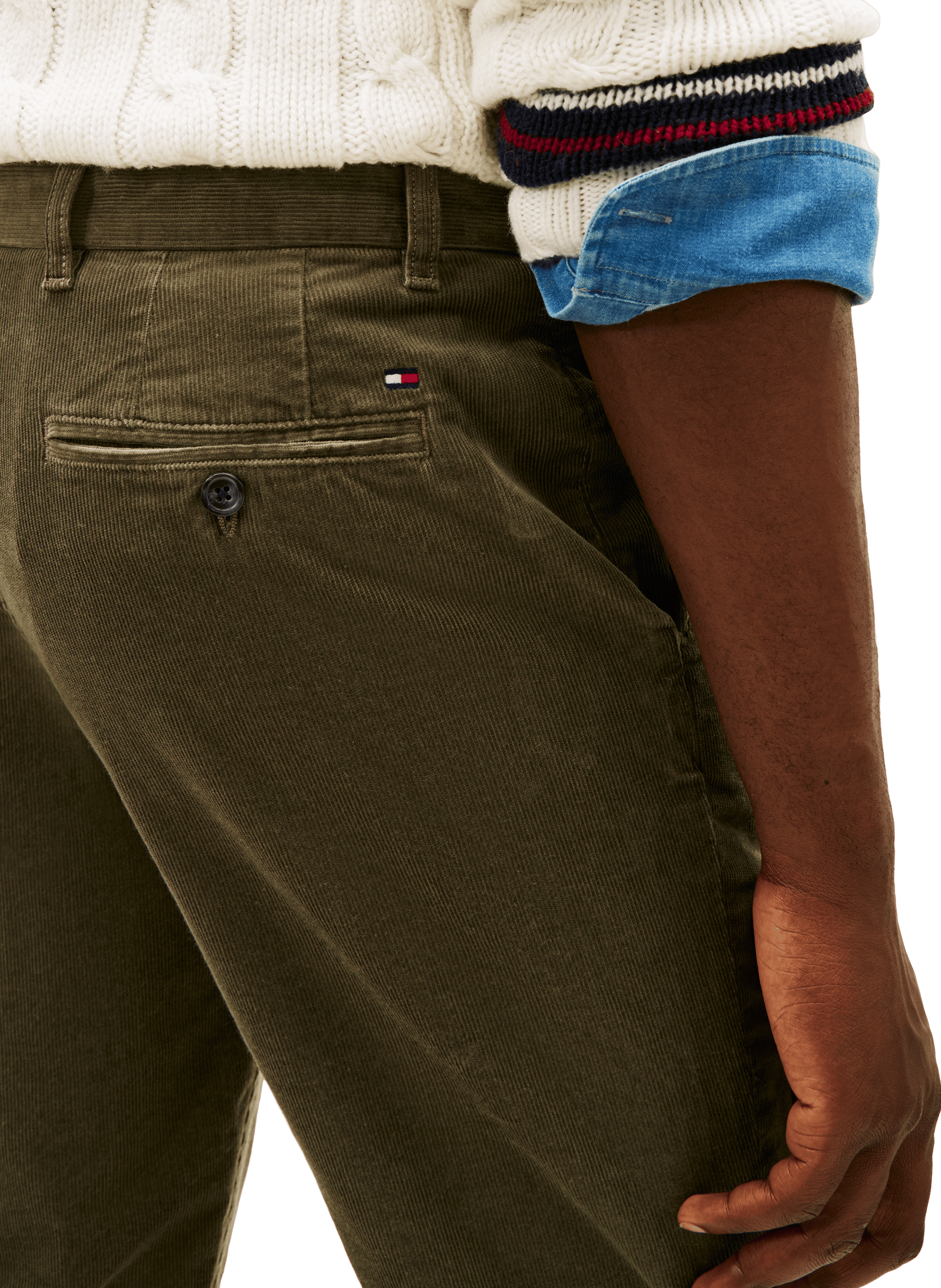 Corduroy chinos TOMMY HILFIGER Green