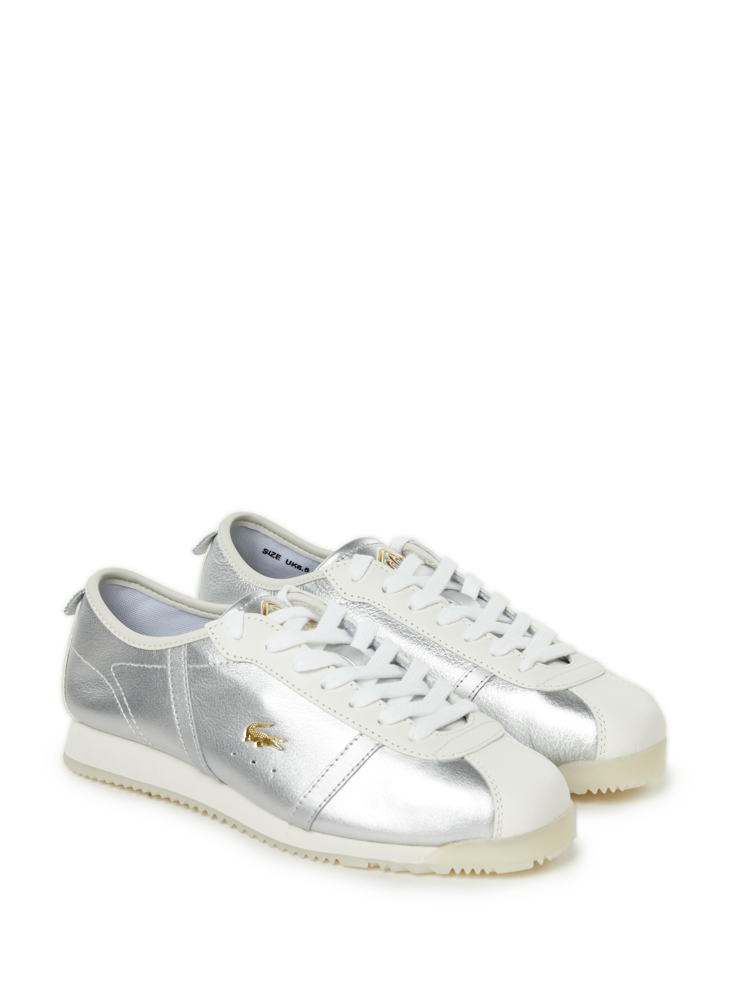 Baskets compensées en cuir mélangé LACOSTE Blanc