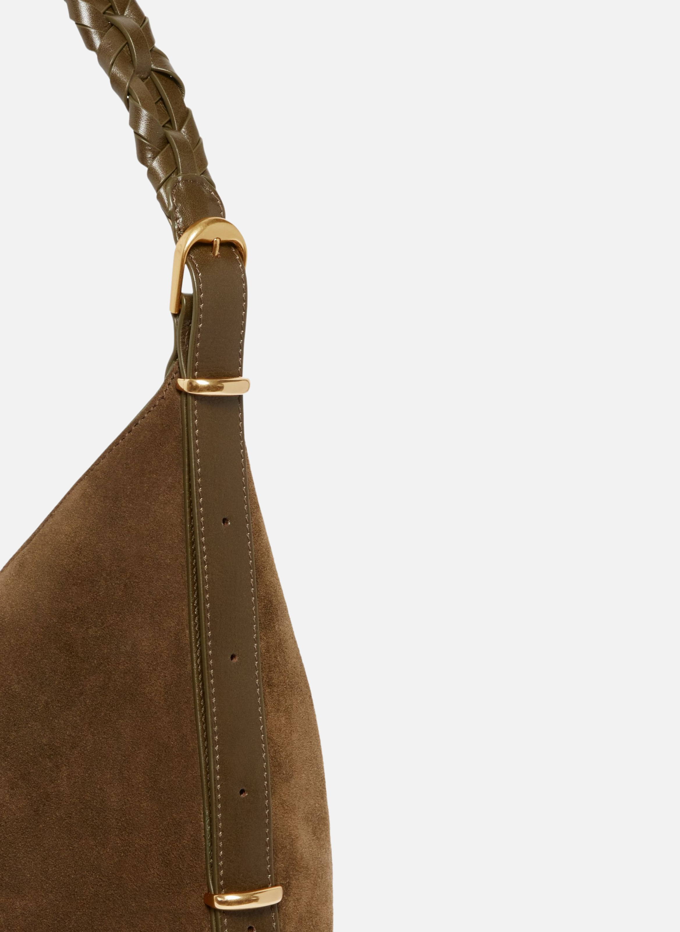 Grand sac hobo jess en cuir velours VANESSA BRUNO Vert