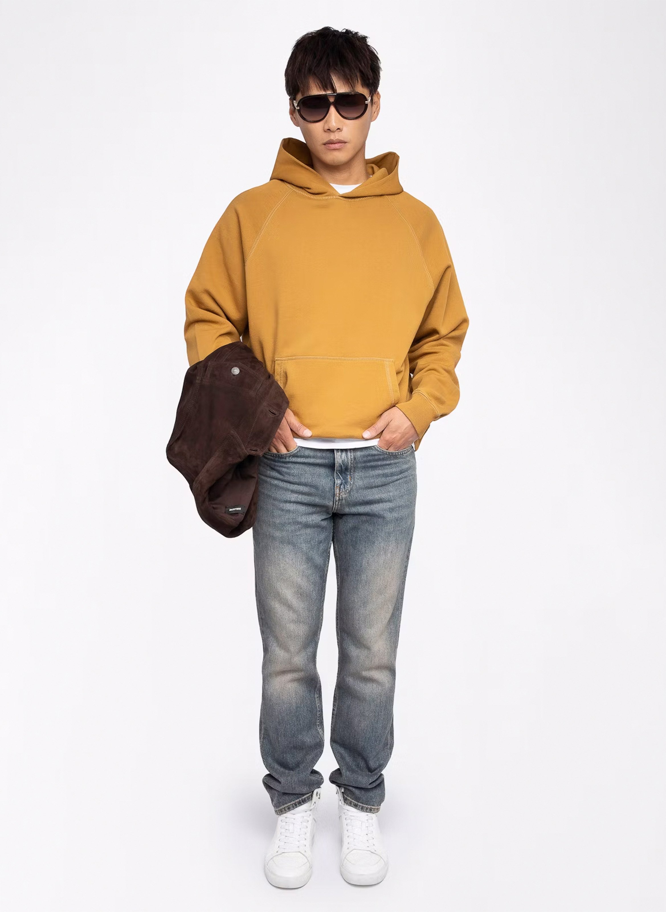 Sweat col rond en coton georgio ZADIG&VOLTAIRE Beige