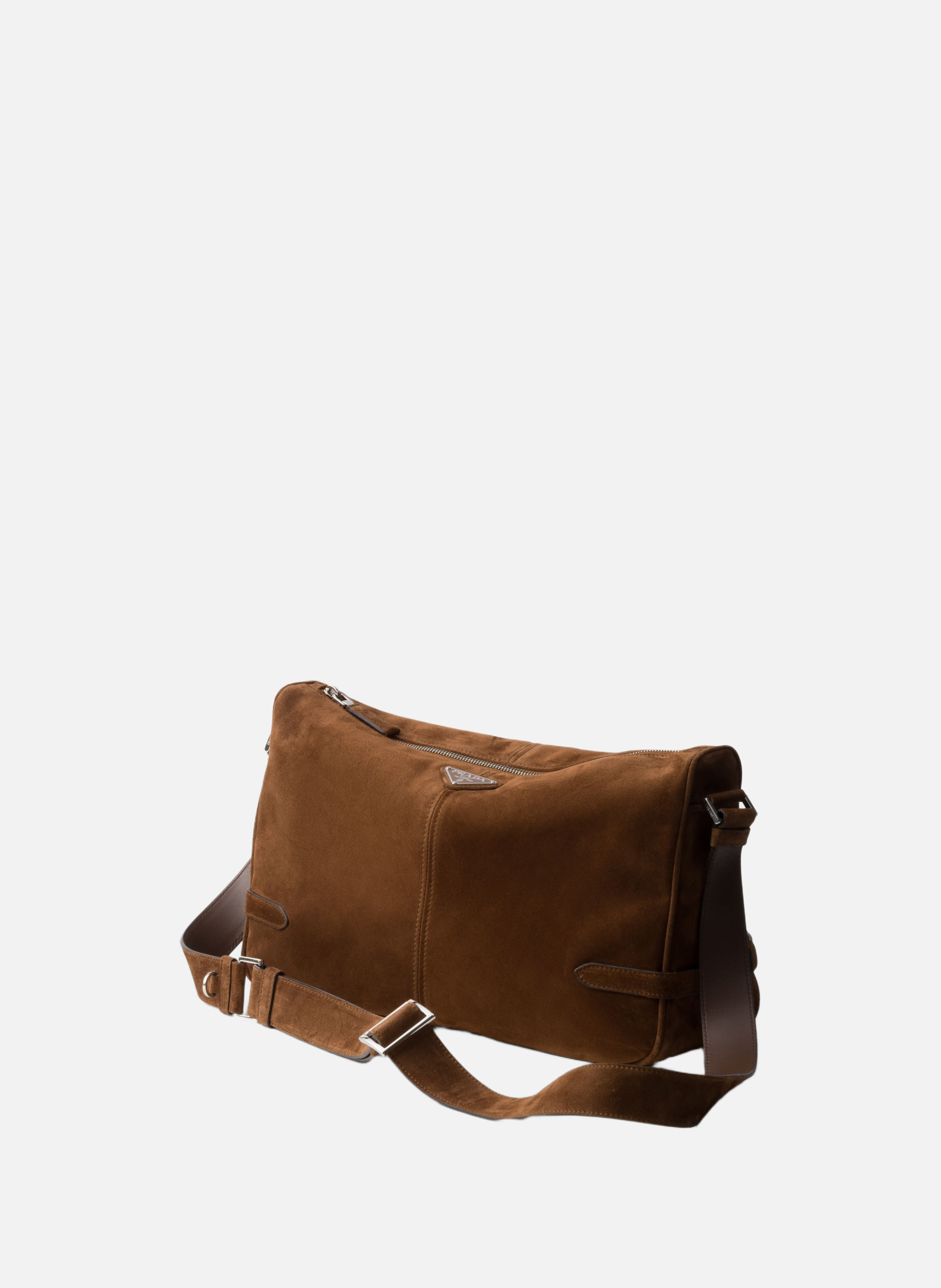 Sac à bandoulière en suède PRADA Marron