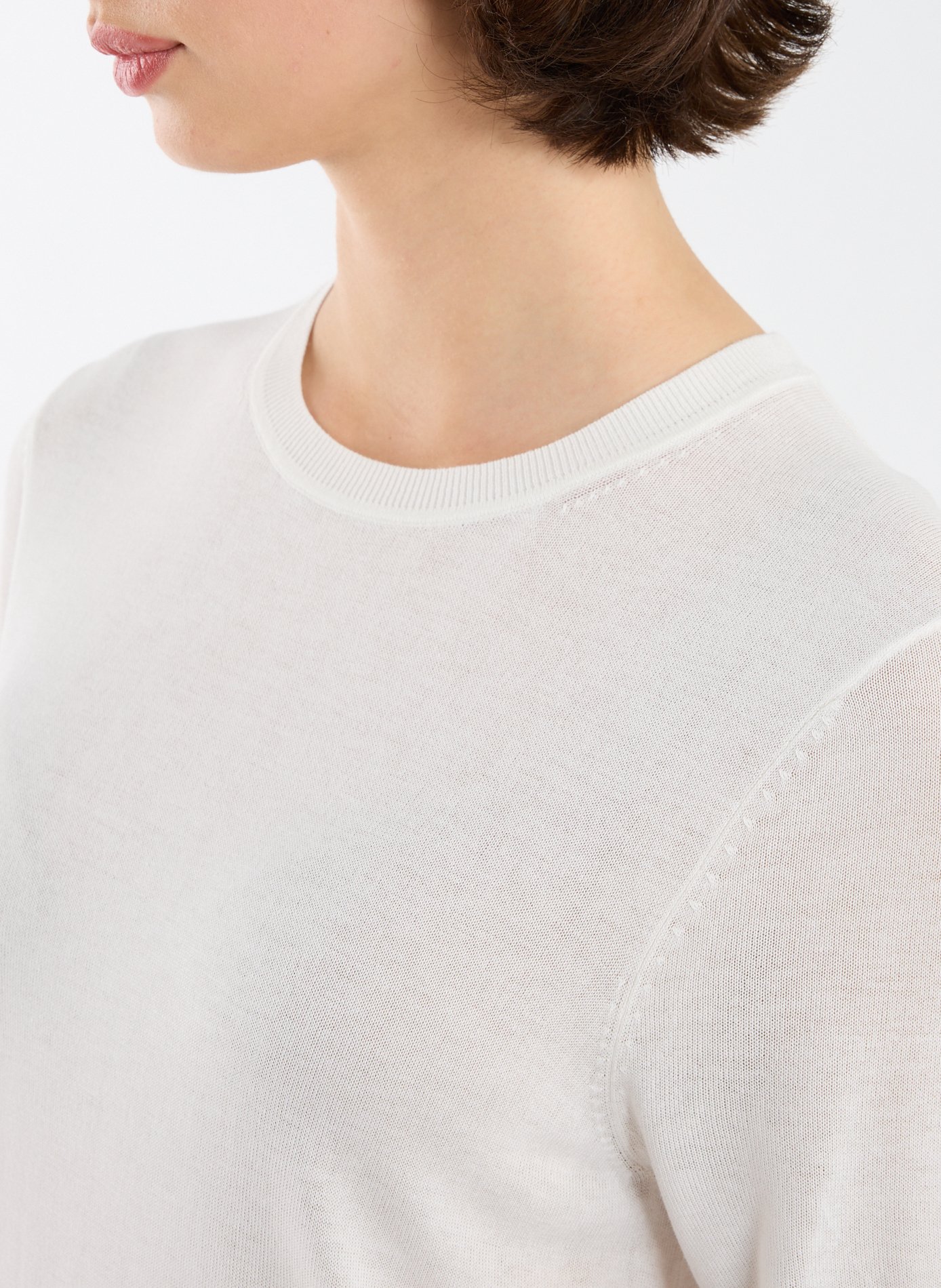 Pull côtelé à manches courtes  CALVIN KLEIN Beige