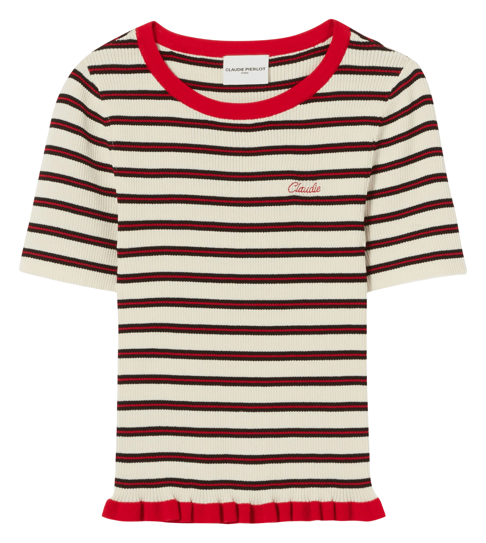 Tee-shirt col rond rayé CLAUDIE PIERLOT Multicolore