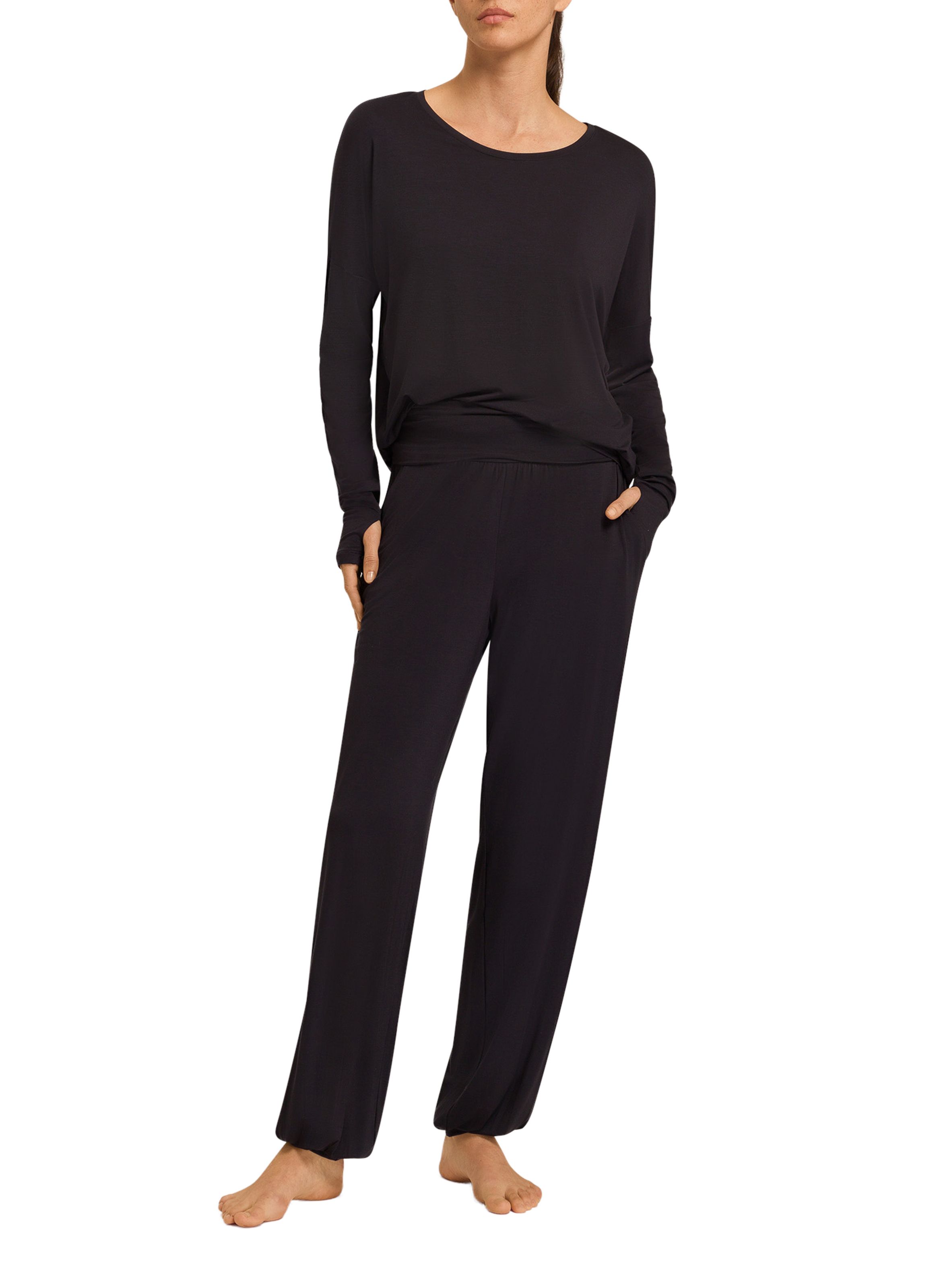 Long-sleeve modal t-shirt HANRO Black