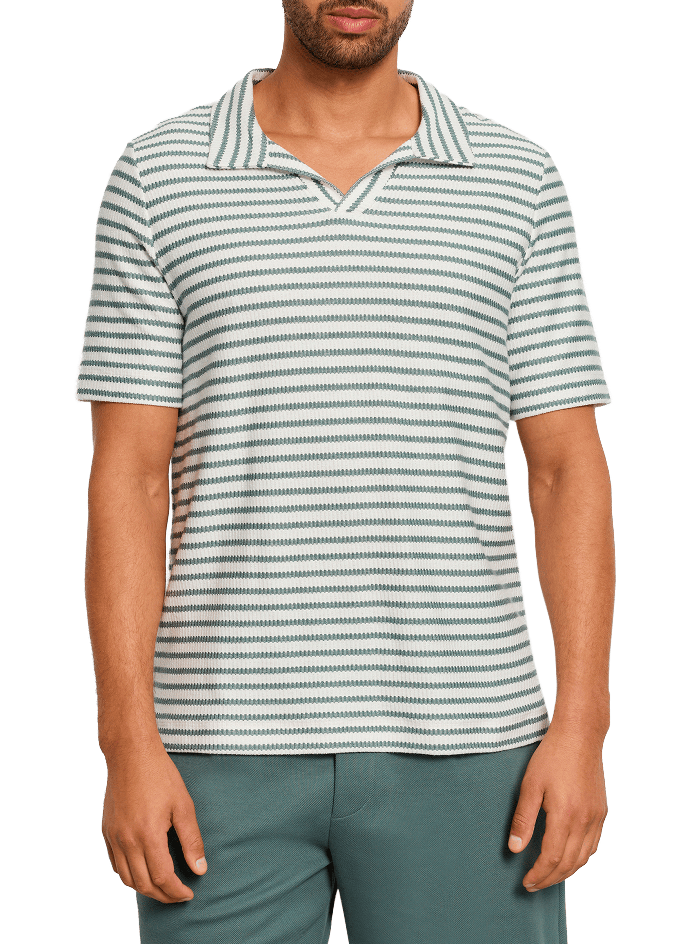 T-shirt Travel à rayures en coton HANRO Vert