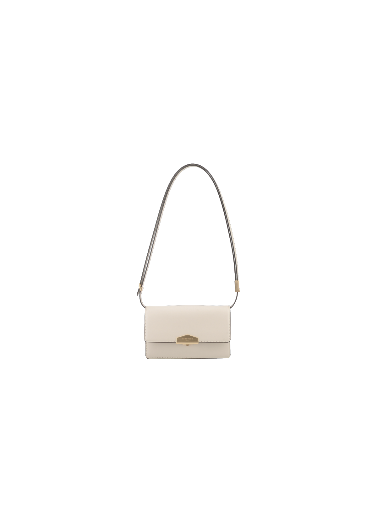 Anjou | Sac porté épaule PM en cuir lisse  Ecru