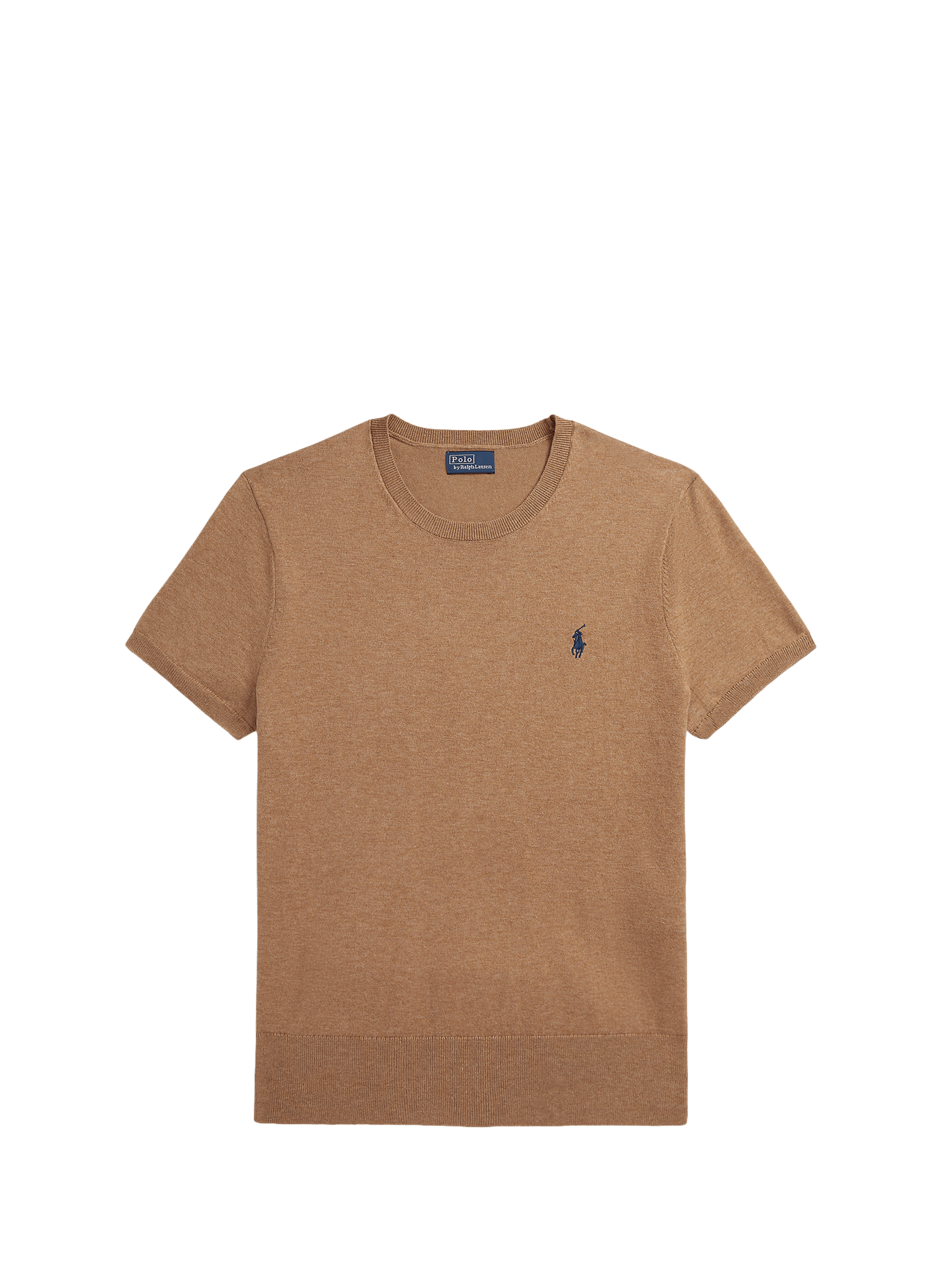 Short-sleeve cotton blend top POLO RALPH LAUREN Beige