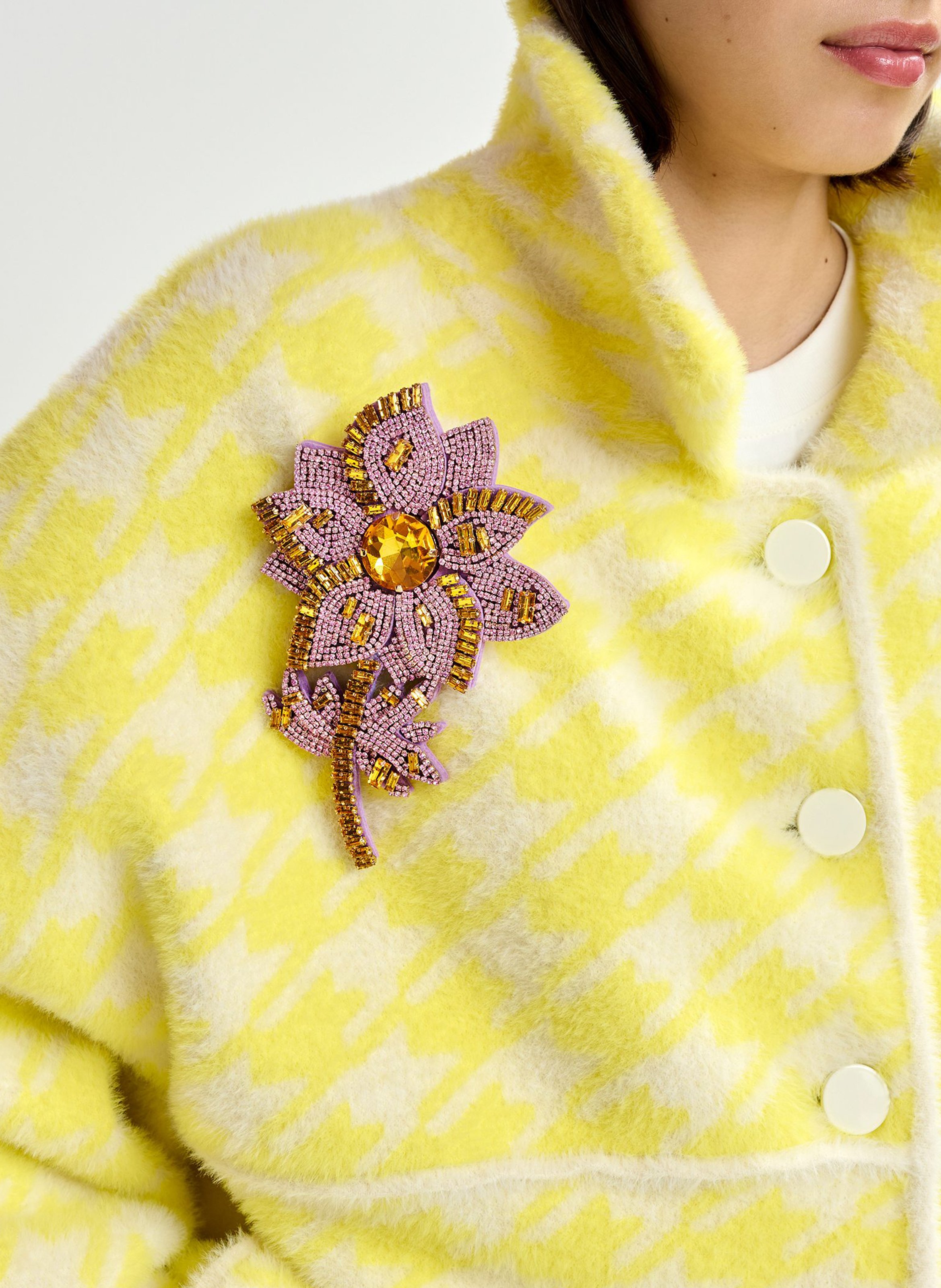 Broche fleur à strass Jamazing ESSENTIEL ANTWERP Violet