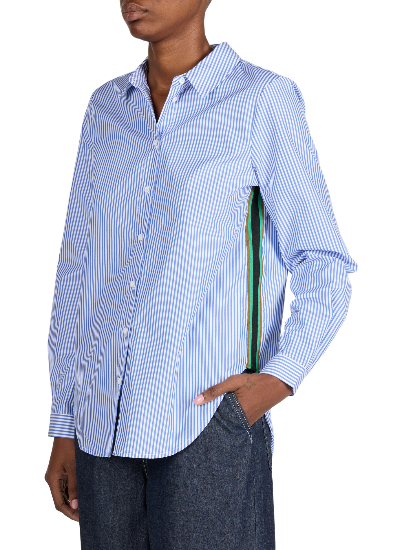 Classic Striped Shirt with Collar VILA Blue