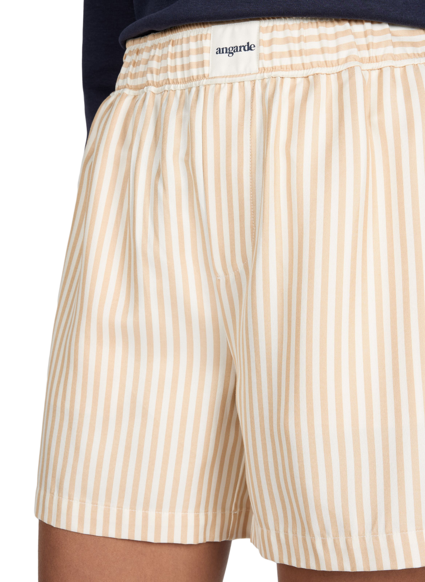 Flared Striped Shorts ANGARDE Beige