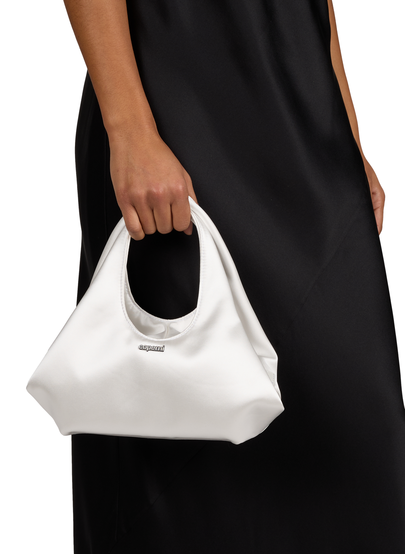 Folded Satin Mini Handbag COPERNI White