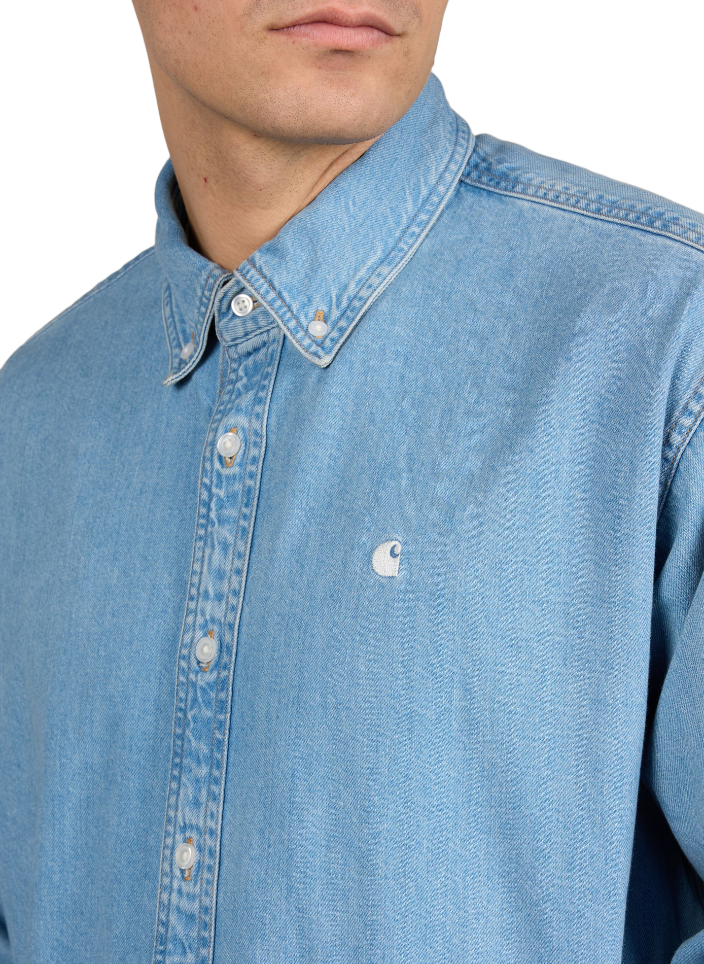 Chemise ample à logo en coton CARHARTT WIP Bleu