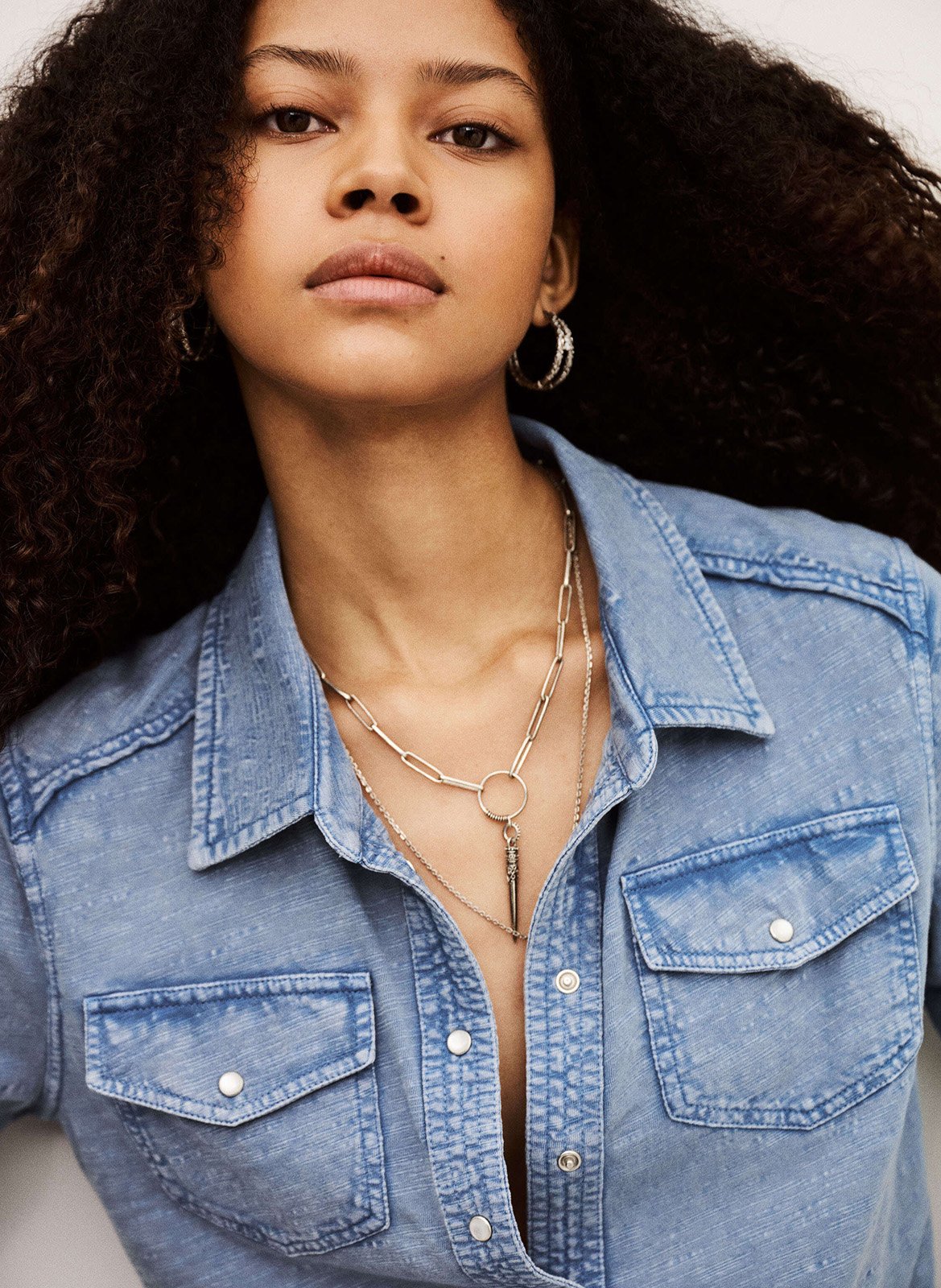 Chemise en denim col classique icare BA&SH Bleu