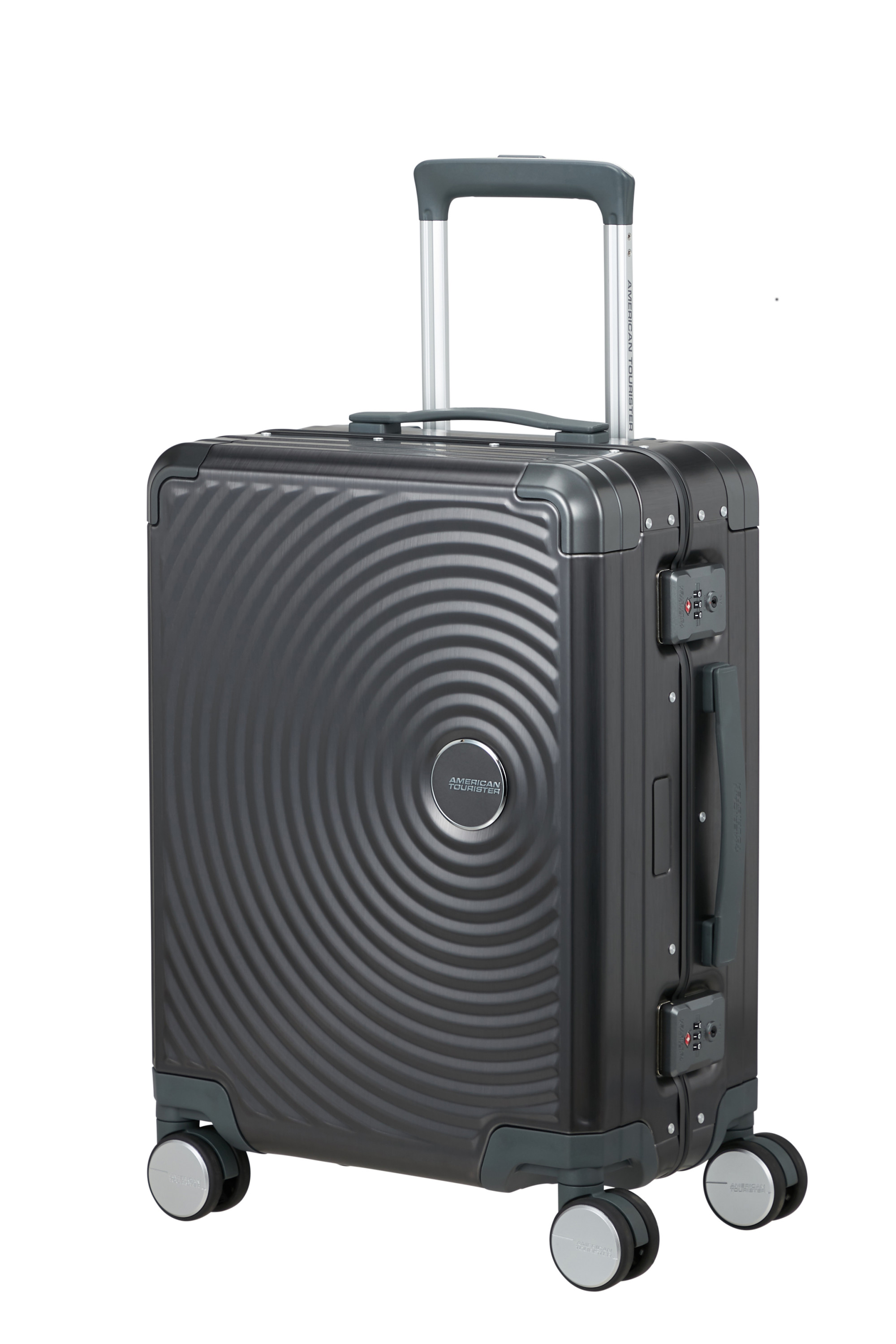 Soundbox alu valise 4 roues taille s AMERICAN TOURISTER Gris