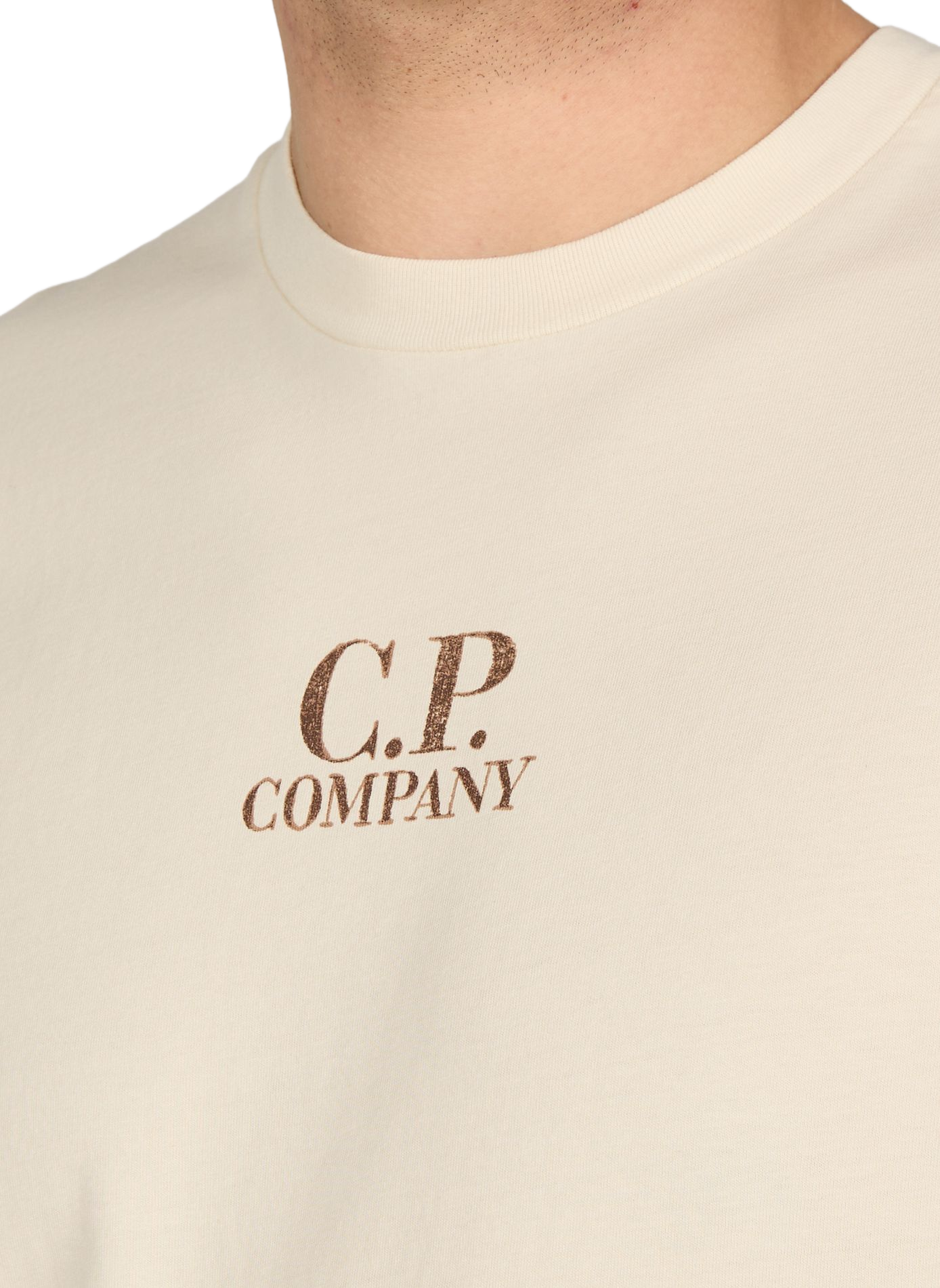 T-shirt imprimé en coton CP COMPANY Beige