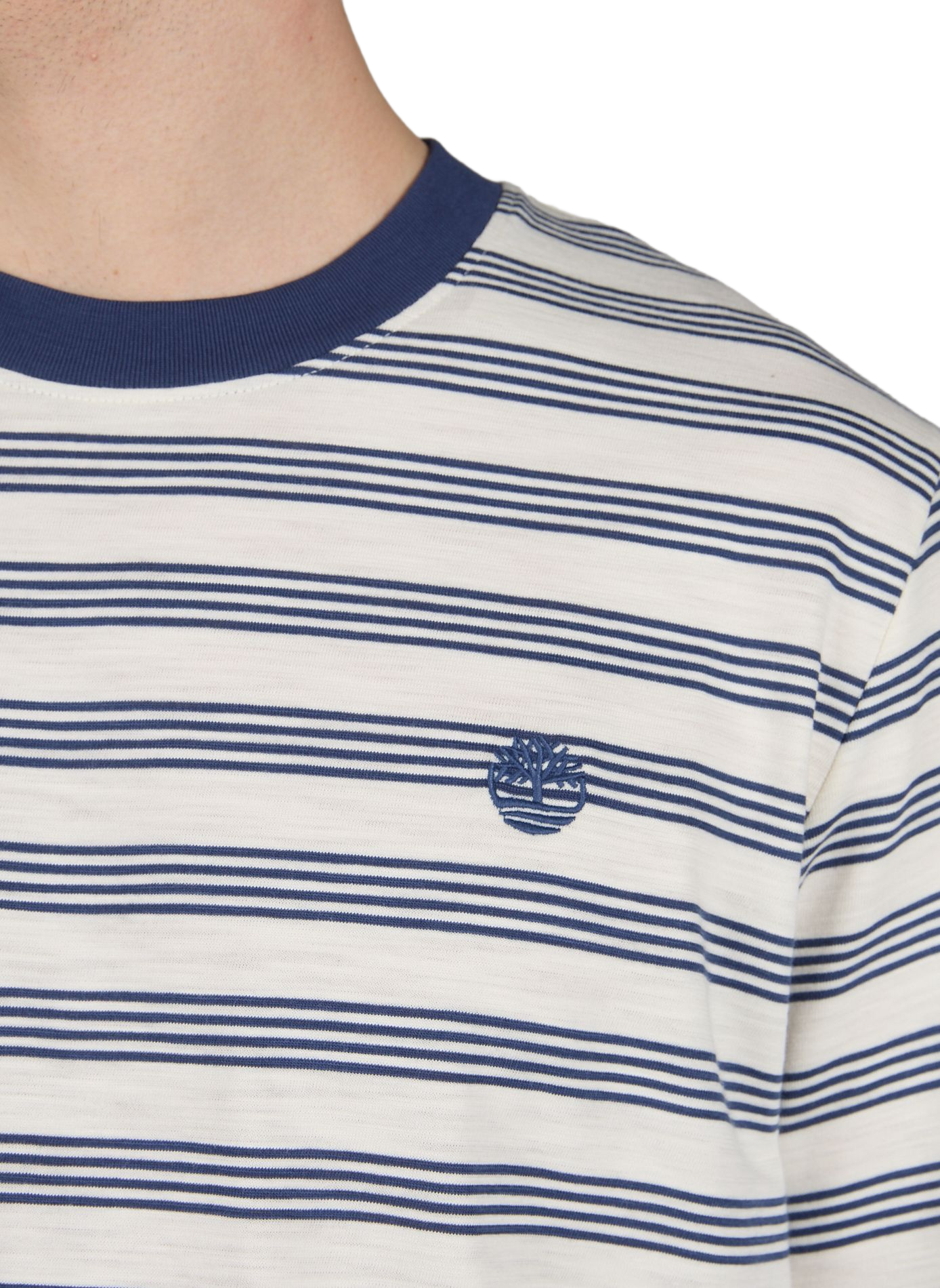 T-shirt rayé manches courtes en coton TIMBERLAND Bleu