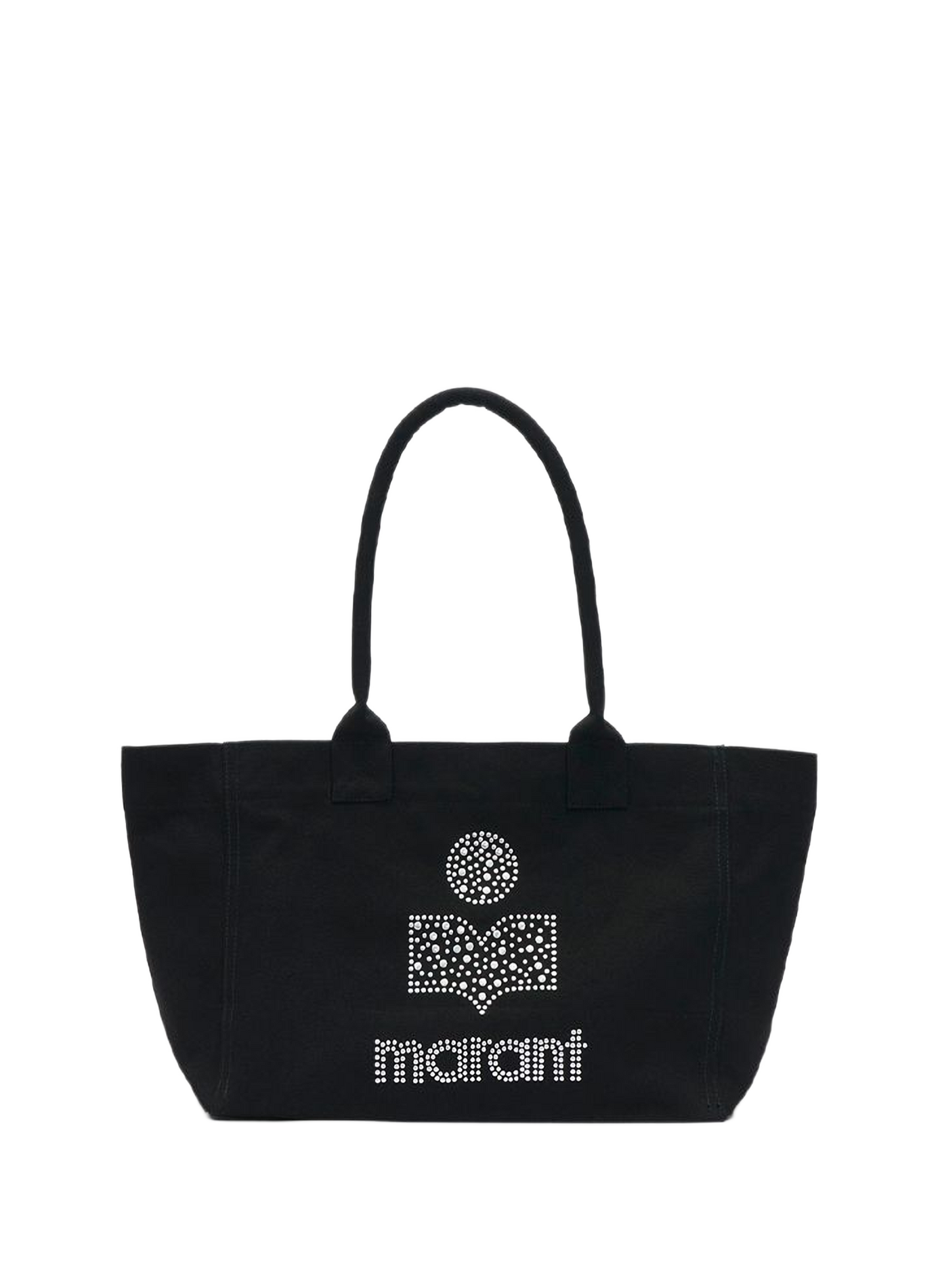 Small Yenky Zipped washed cotton bag with rhinestone logo ISABEL MARANT Black