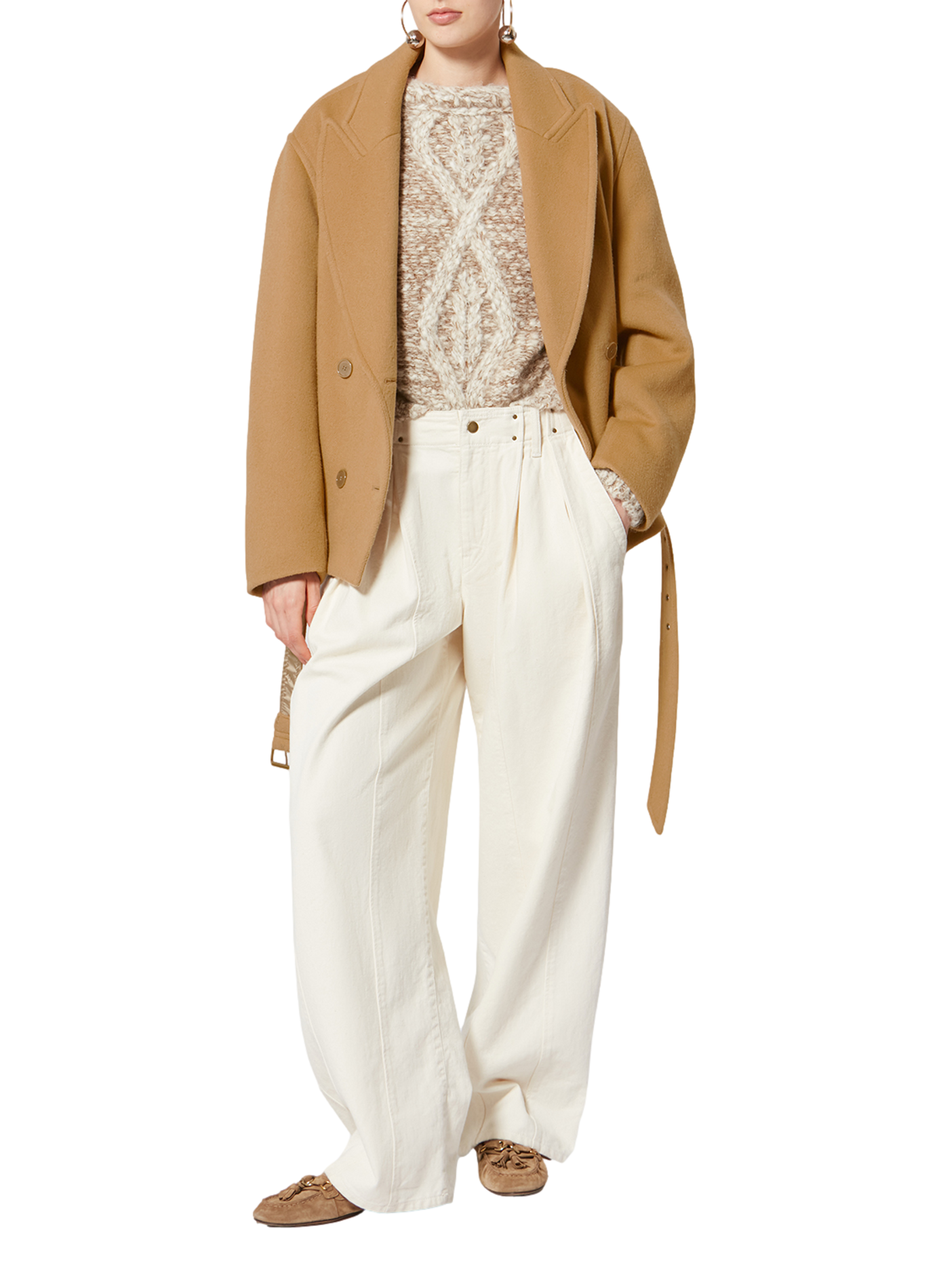 Short coat Warna in virgin wool and cashmere ISABEL MARANT Brown