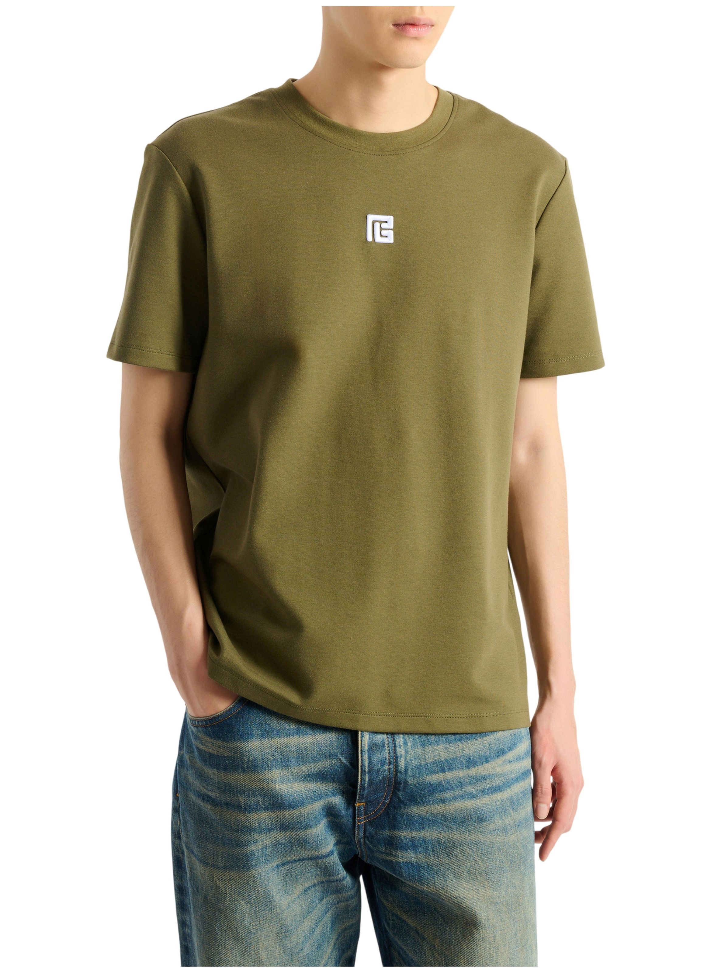 T-shirt avec logo brodé BALMAIN Vert