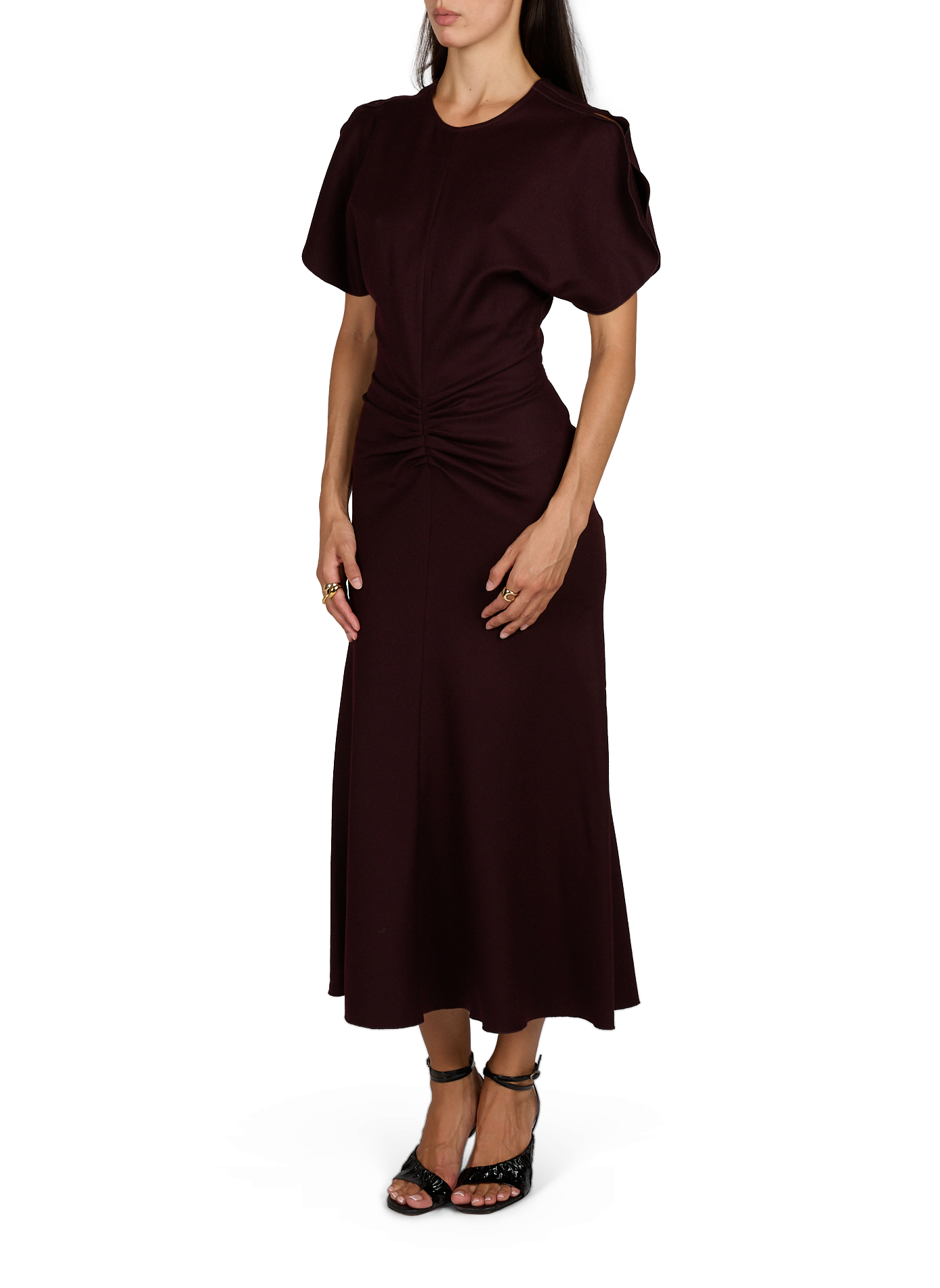 Robe longue Bela en laine vierge VICTORIA BECKHAM Rouge