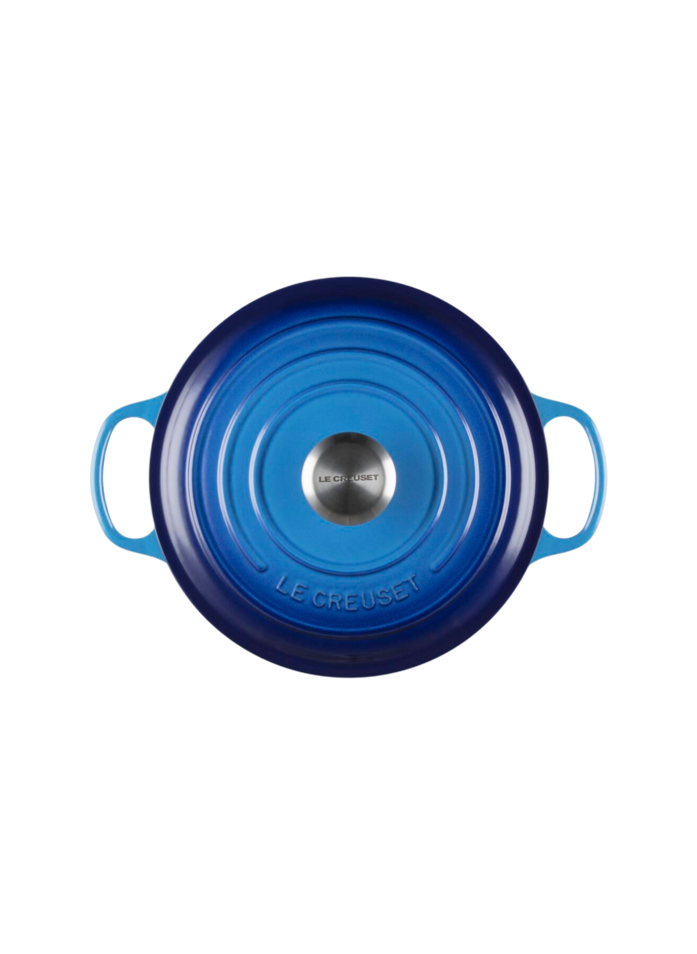 Runde emaillierte Gusseisen-Cocotte LE CREUSET Blau