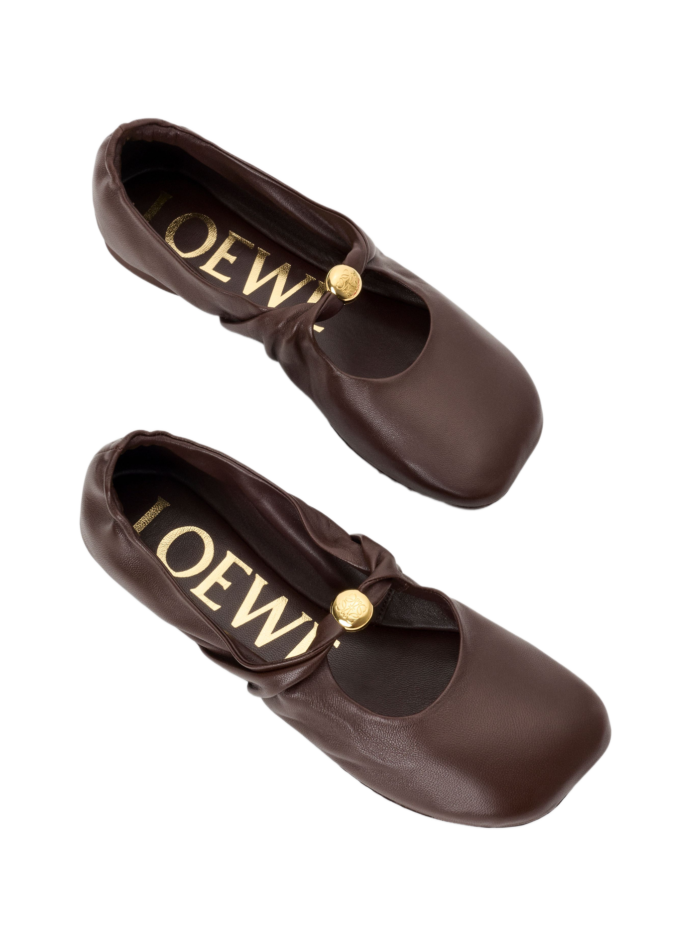 Bailarinas Pebble Soft de cuero de cordero nappa LOEWE Marrón