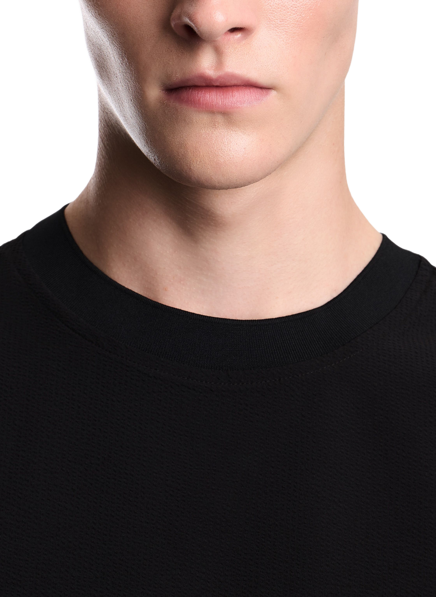 Oversized Textured Short Sleeve T-Shirt EMPORIO ARMANI Black