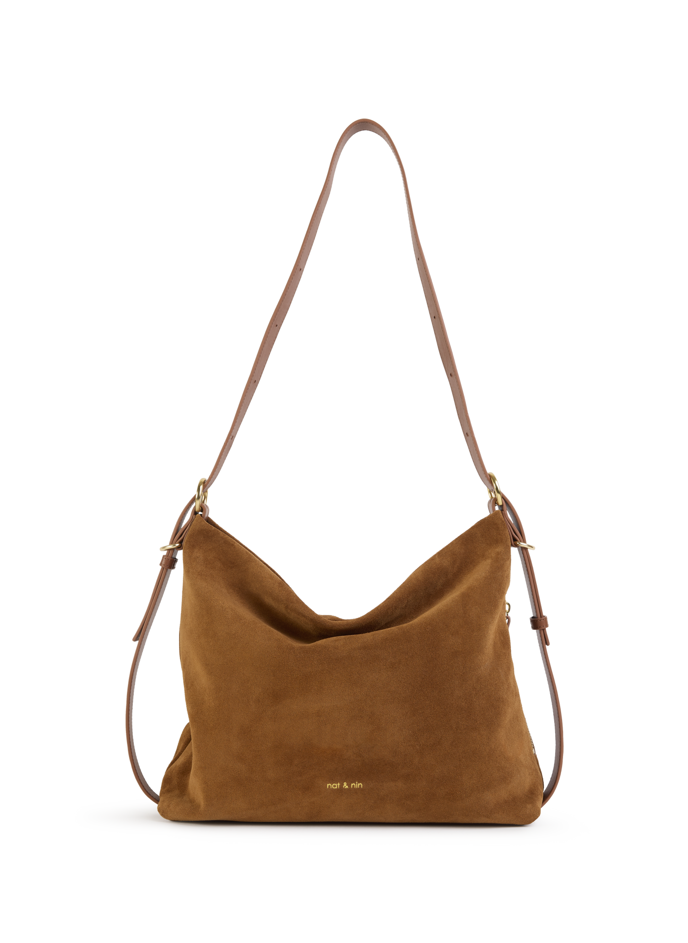 Schultertasche aus Leder NAT & NIN Braun