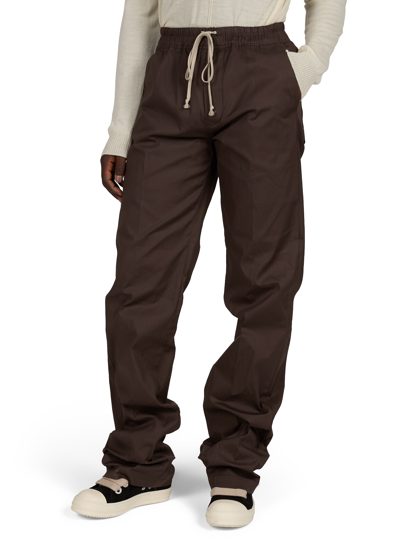 Pantalon à cordon de serrage Dietrich en coton RICK OWENS Marron