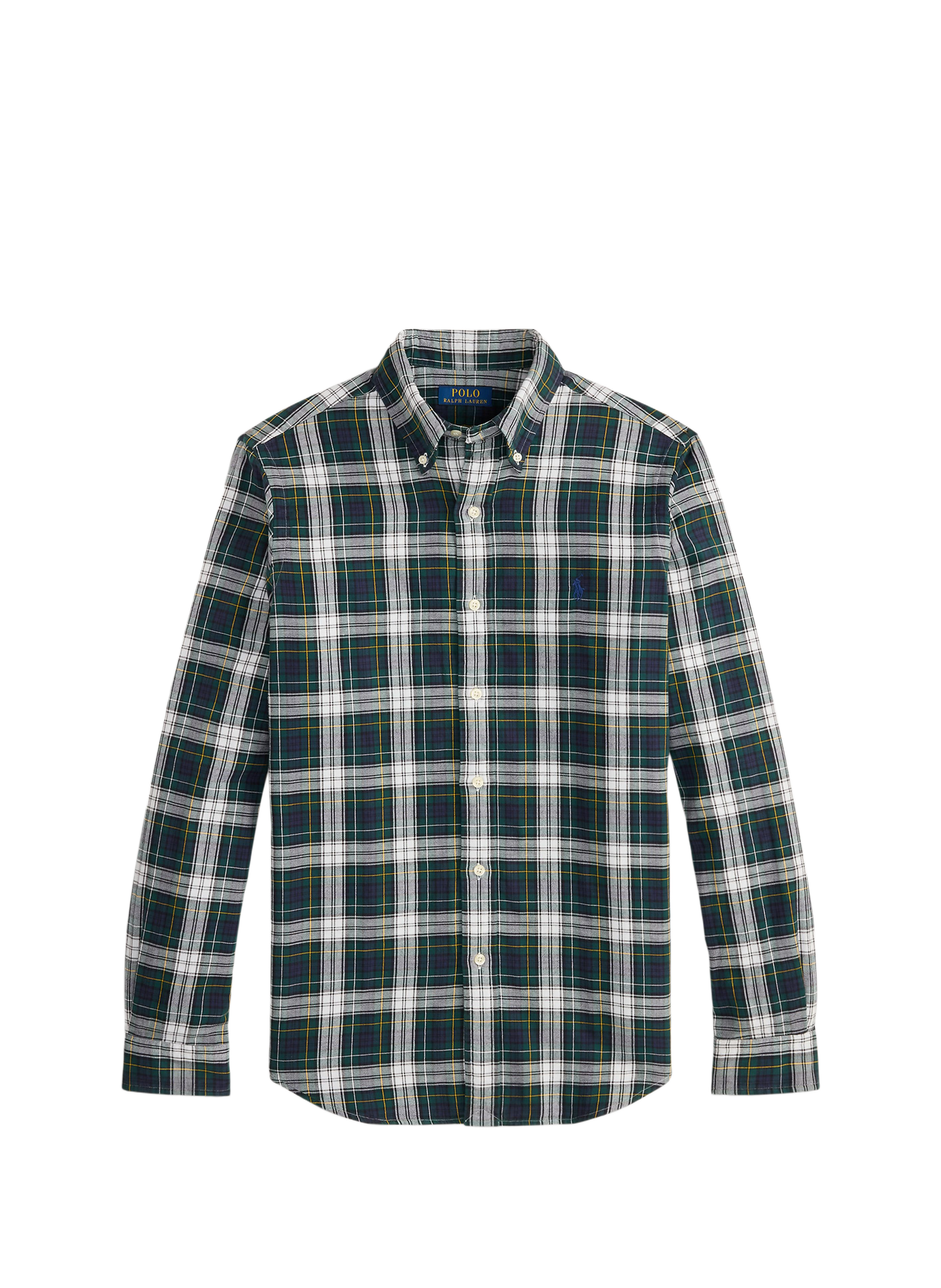 Chemise droite à carreaux en coton POLO RALPH LAUREN Bleu
