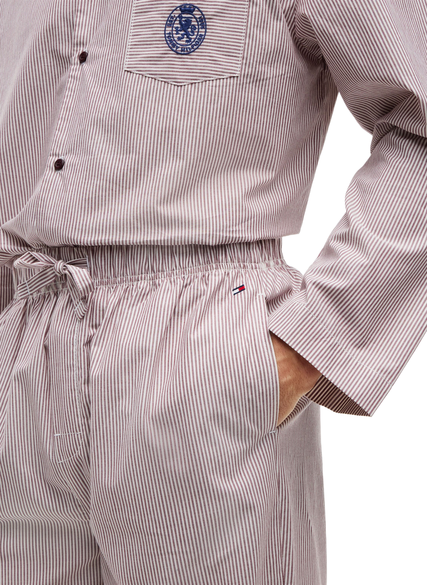 Ensemble de pyjama rayé en coton TOMMY HILFIGER Rouge