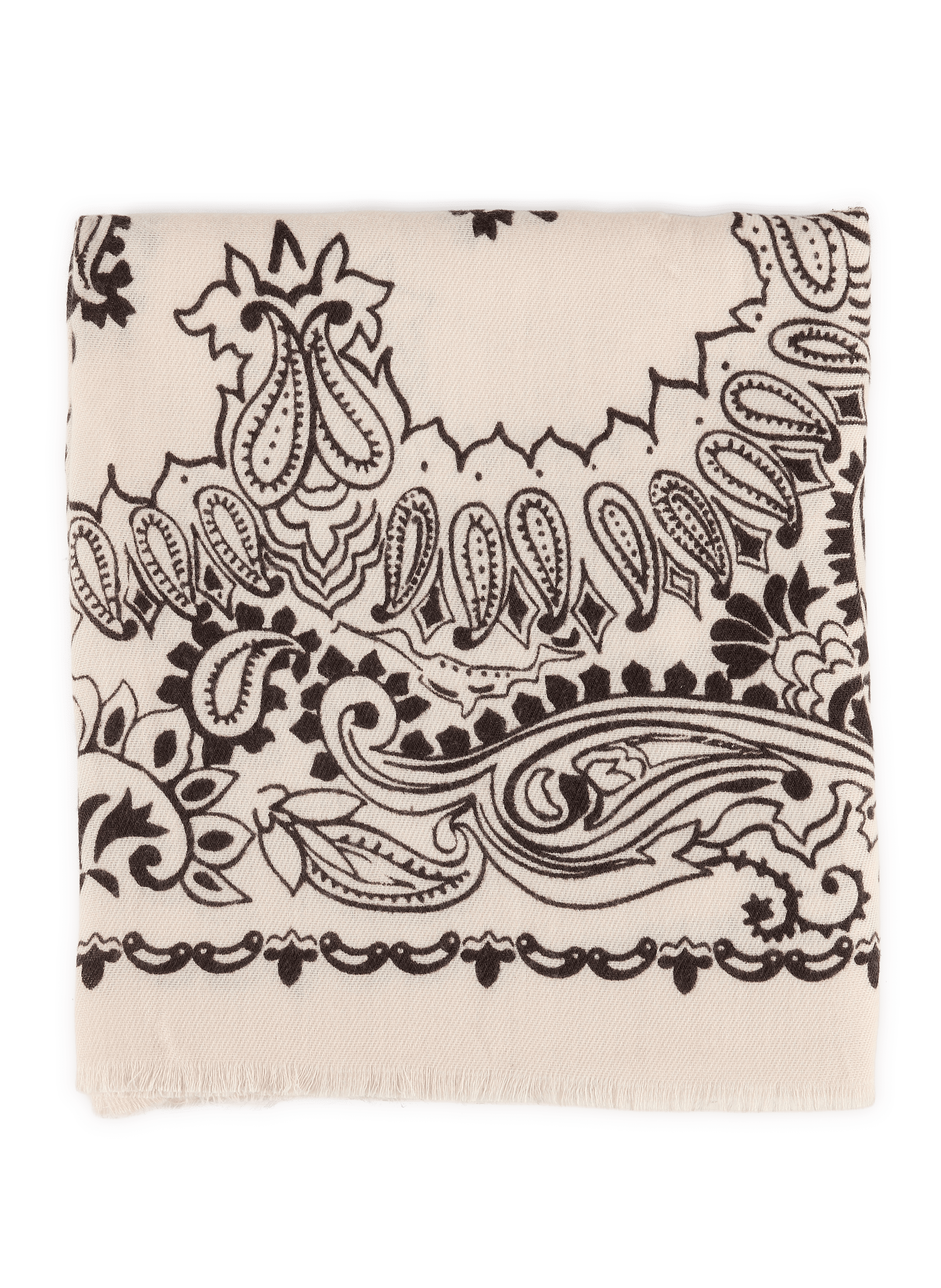 Printed fringed scarf AU PRINTEMPS PARIS Beige