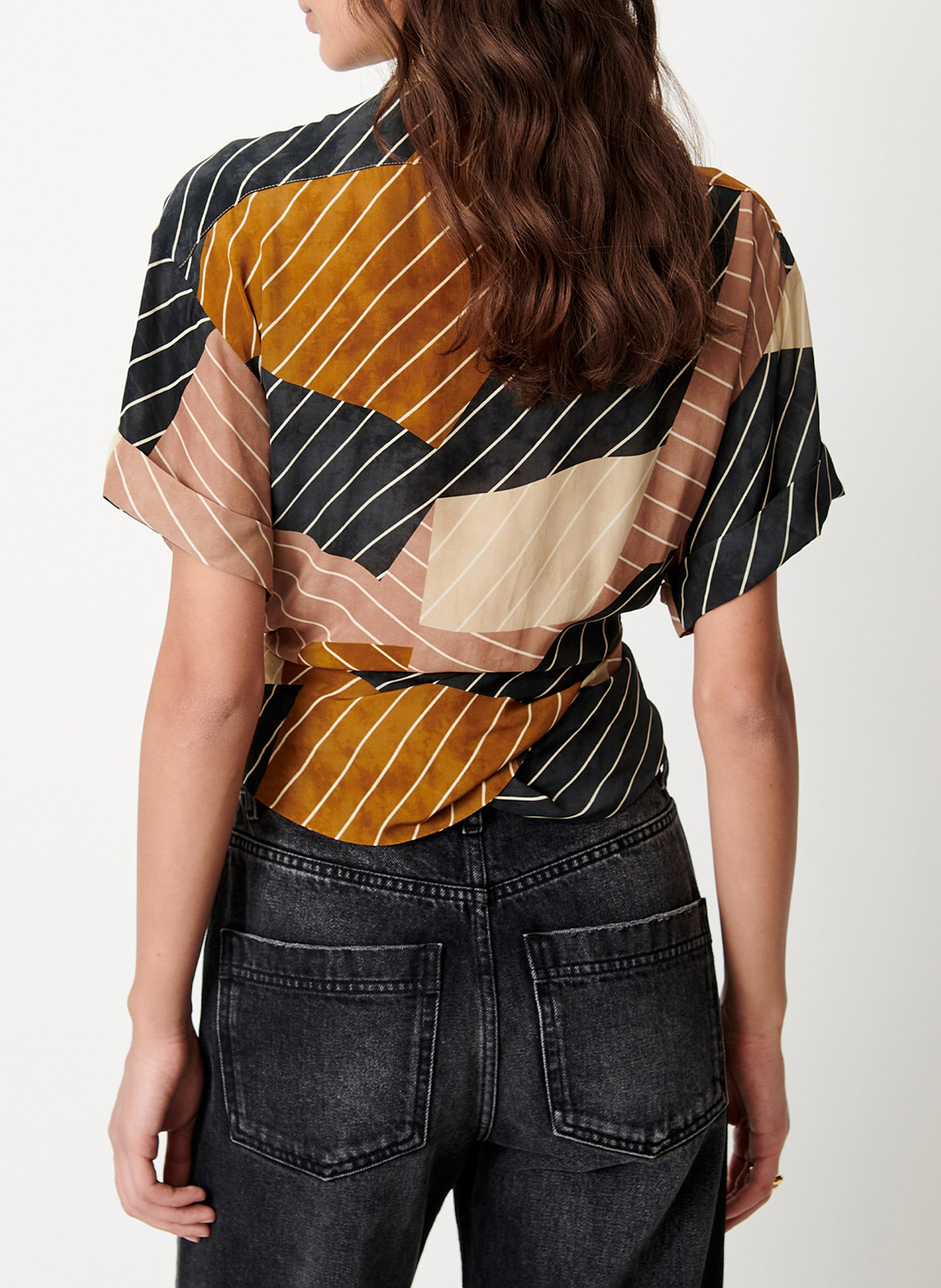 Chemise à manches courtes imprimée en coton bio procida SESSUN Multicolore