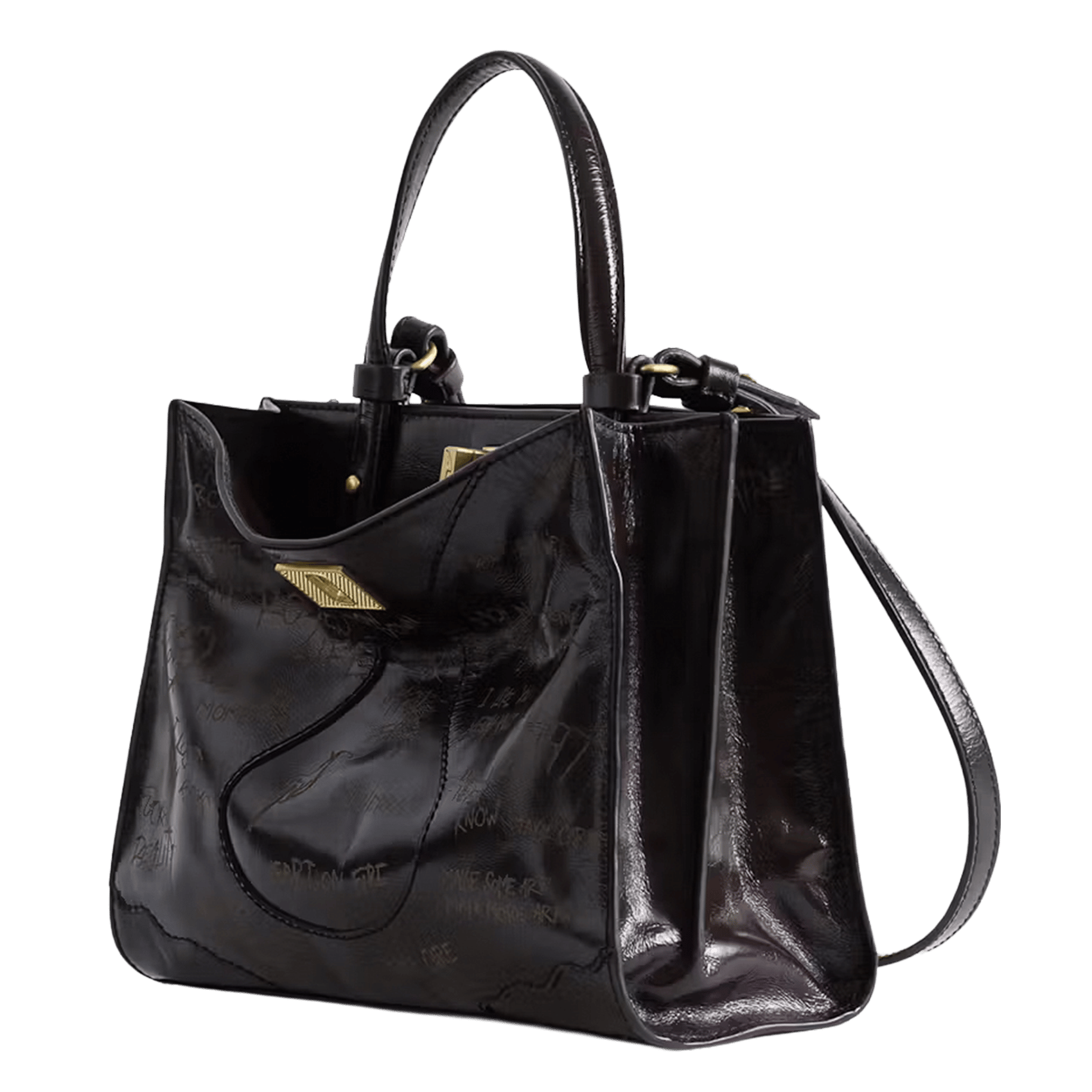 Jack Nano handtas van lakleer ZADIG&VOLTAIRE Bruin