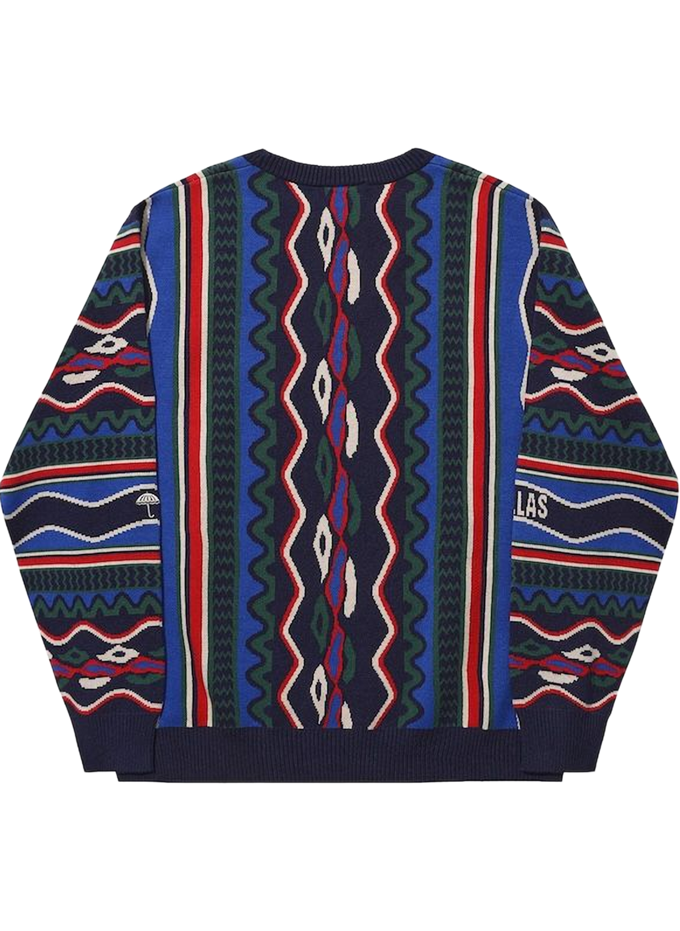 Gerade geschnittener Pullover mit Rundhalsausschnitt und Print HELAS CAPS Blau