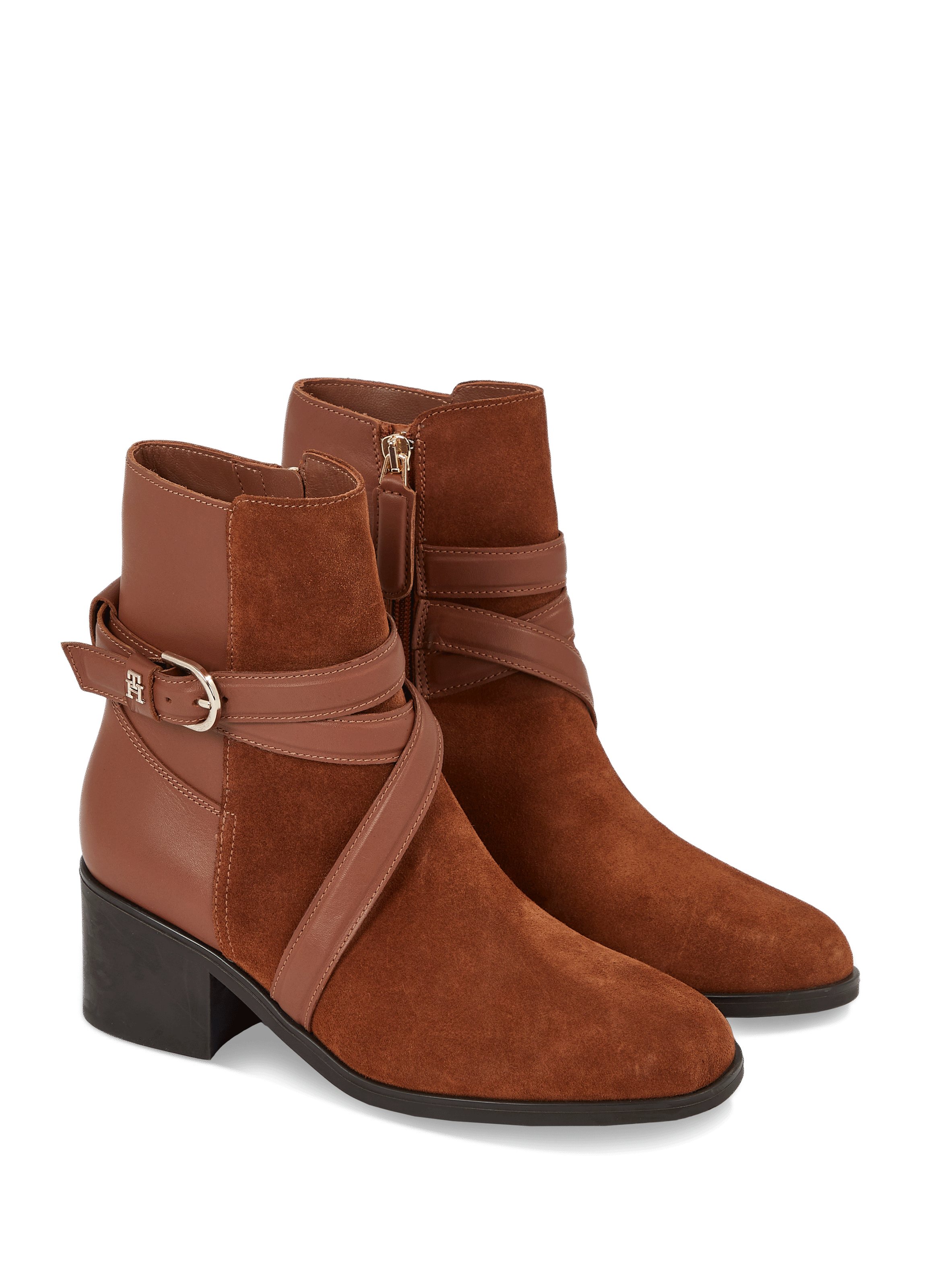 Bottines en cuir et suède
