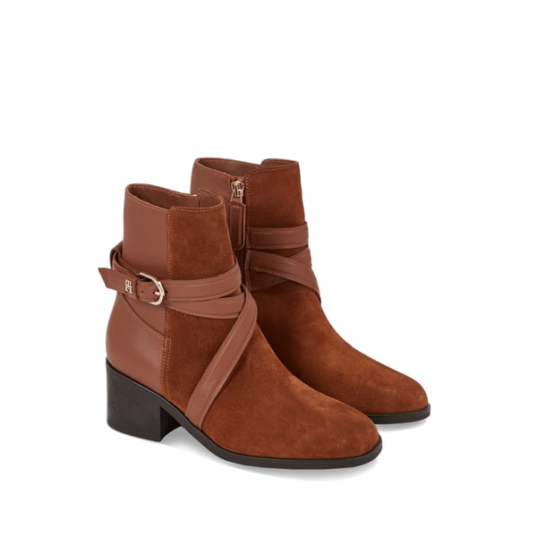 Bottines en cuir et suède