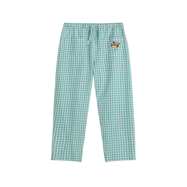Bobo Choses Gingham-print Cotton Trousers In Blue
