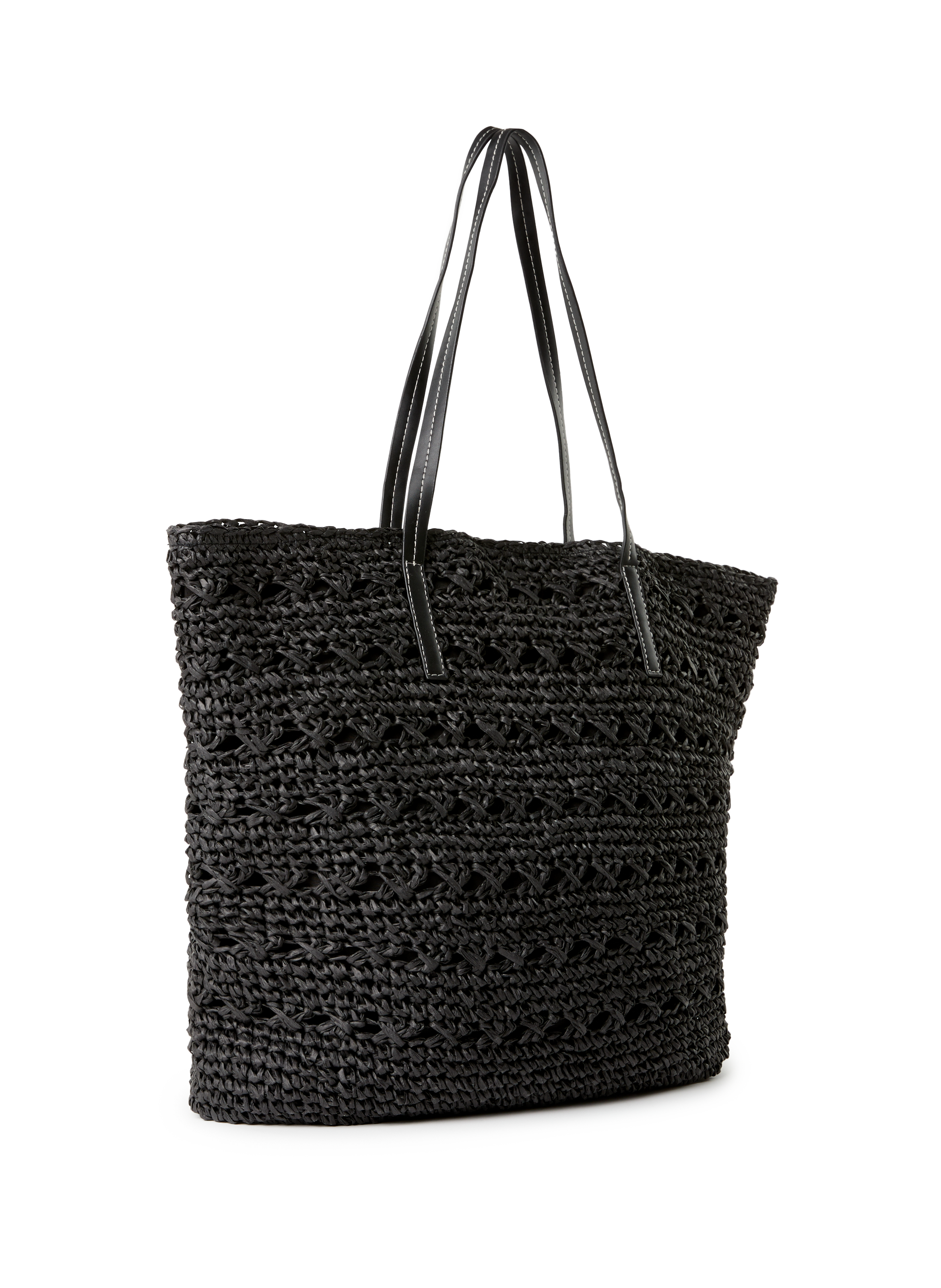 Sac cabas en raphia AU PRINTEMPS PARIS Noir