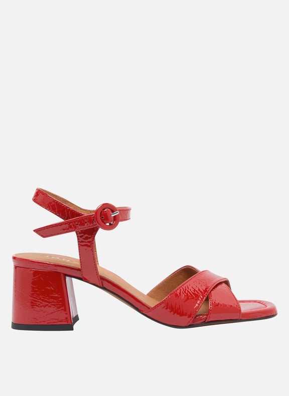 Sandales à talon en cuir briella Rouge by JONAK JONAK Sandales à talon en cuir briella Rouge