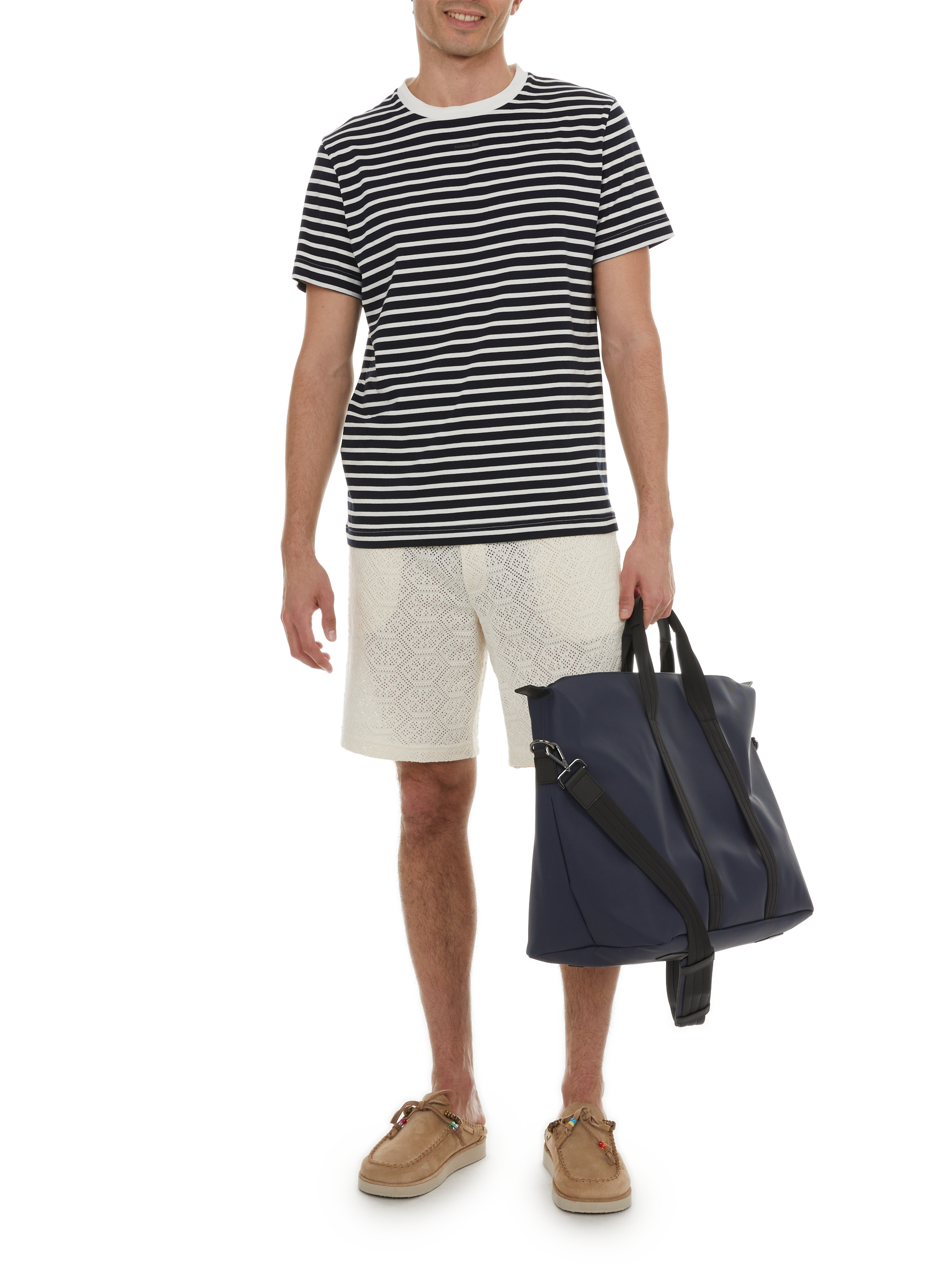 T-shirt rayé en coton  SAISON 1865 Bleu